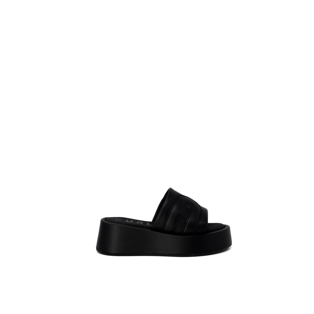 Black Leather Slippers