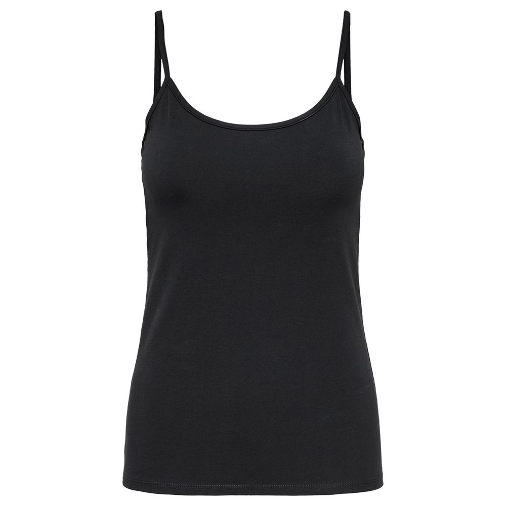 Black Cotton Tank Top
