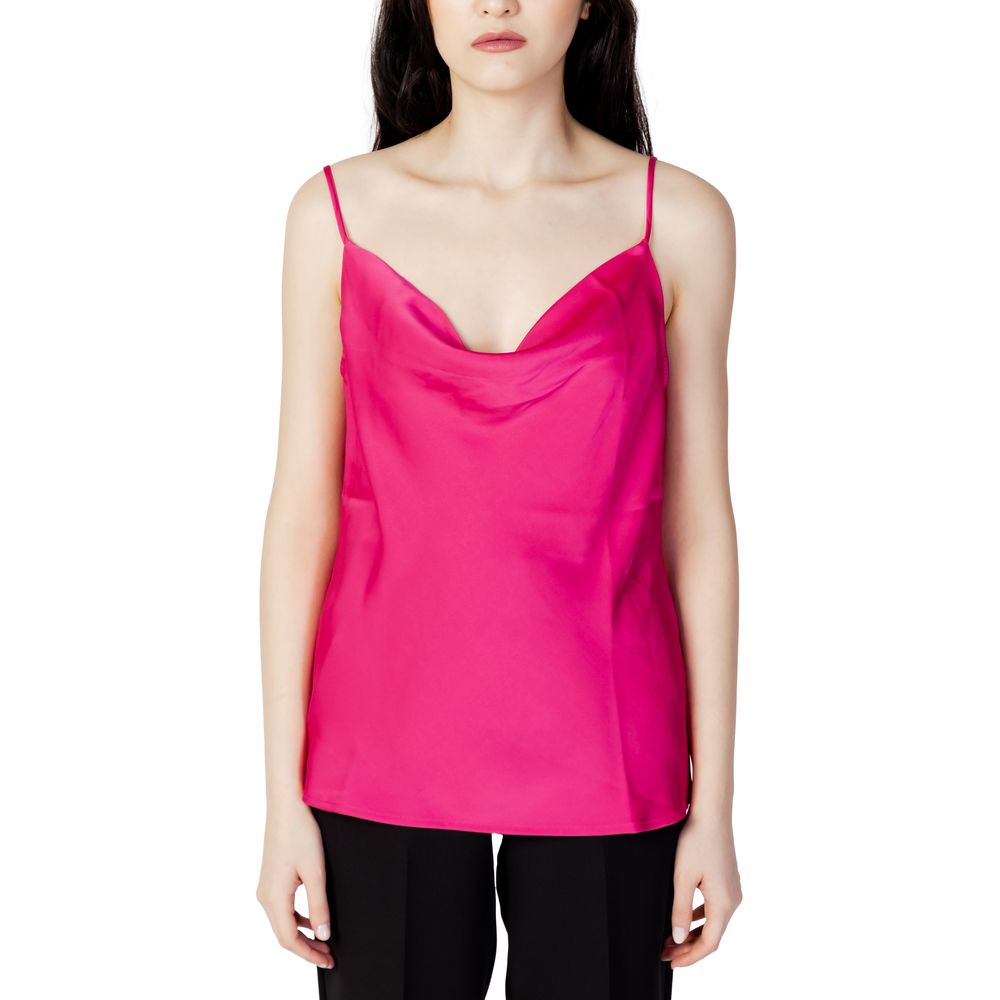 Pink Polyester Tank Top
