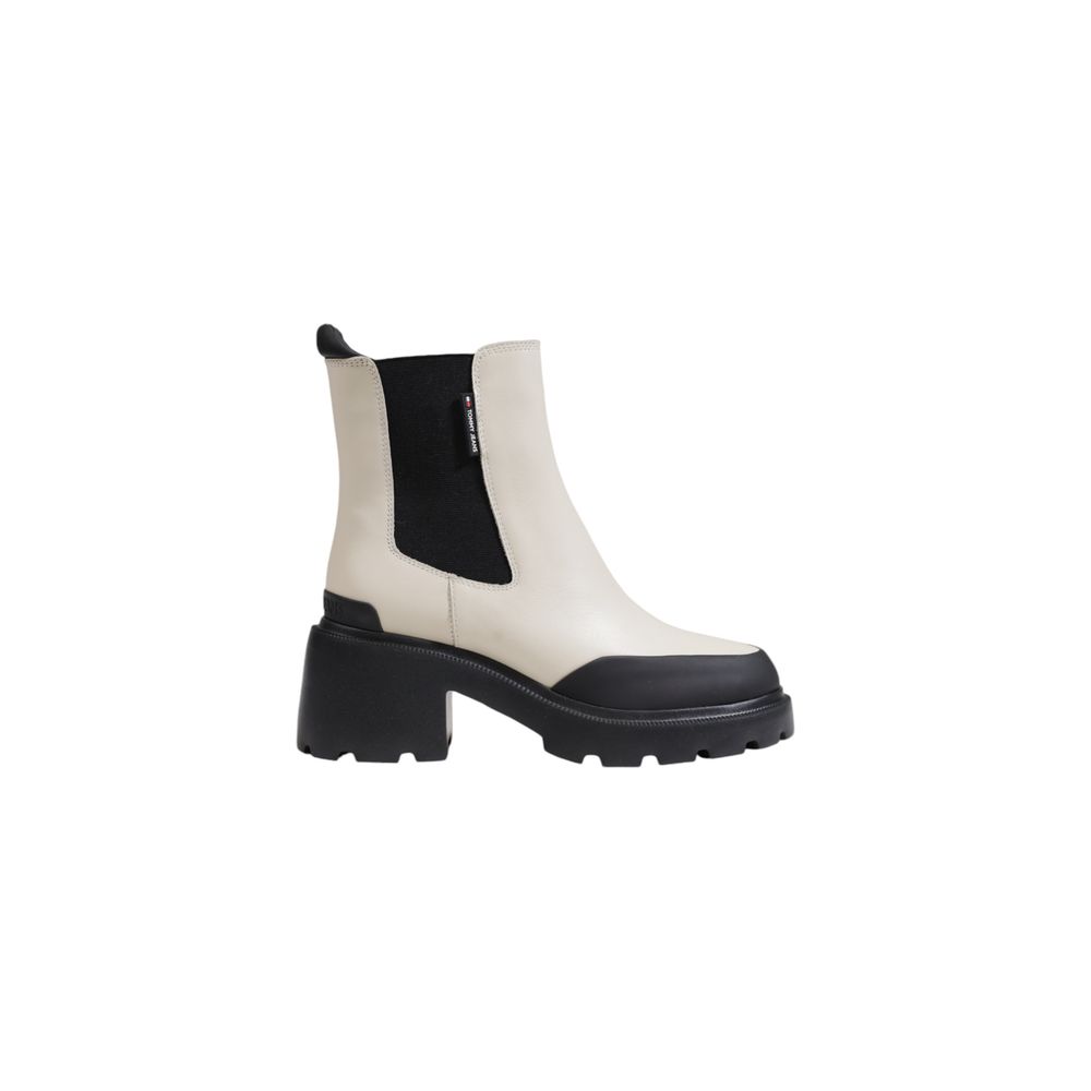 Beige Leather Ankle