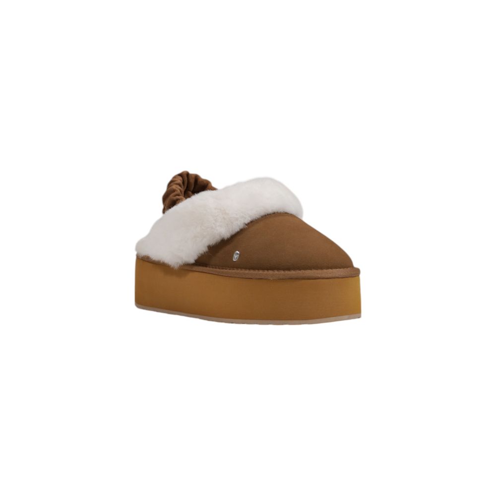 Beige Suede Leather Platform