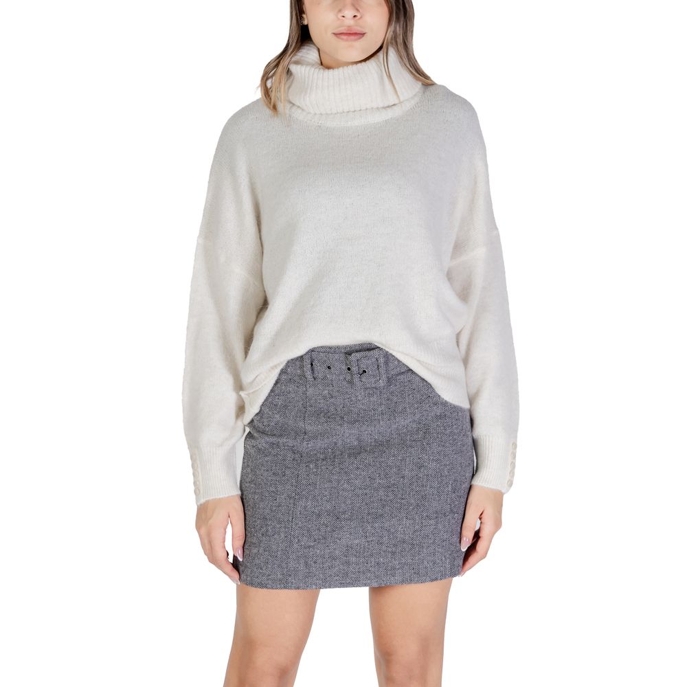 Cream Marabou Turtleneck