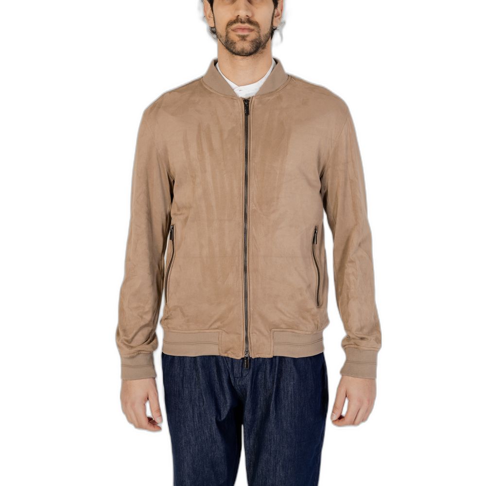 Brown Polyester Jackets & Coat