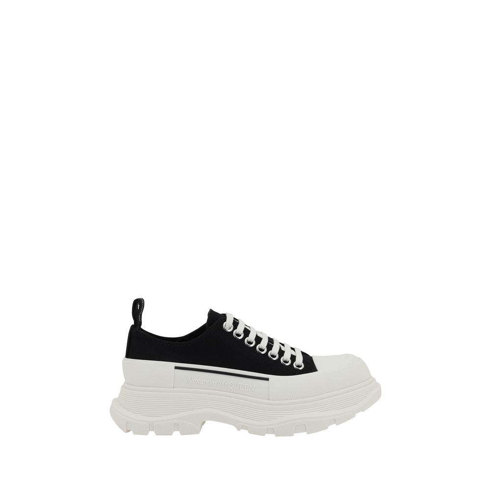 Black Cotton Chunky Sneakers