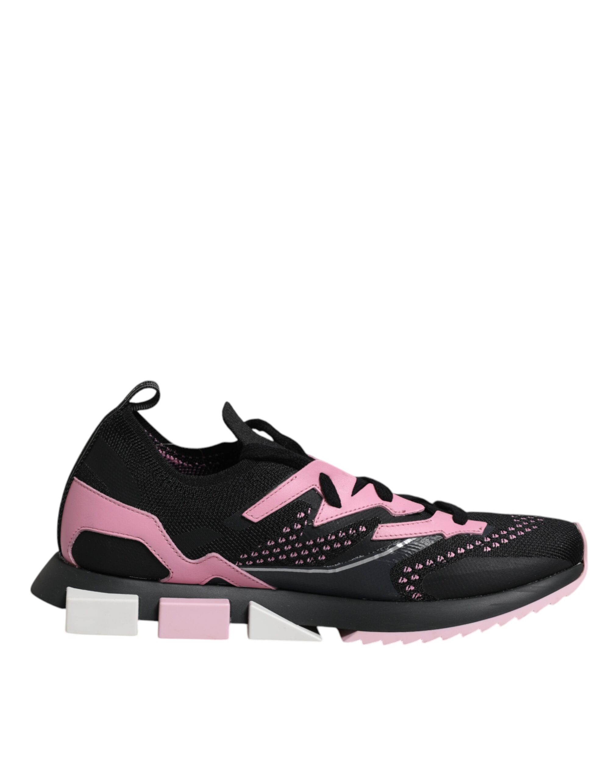Dolce Gabbana Black Pink SORRENTO Sport Stretch Sneakers Women's
