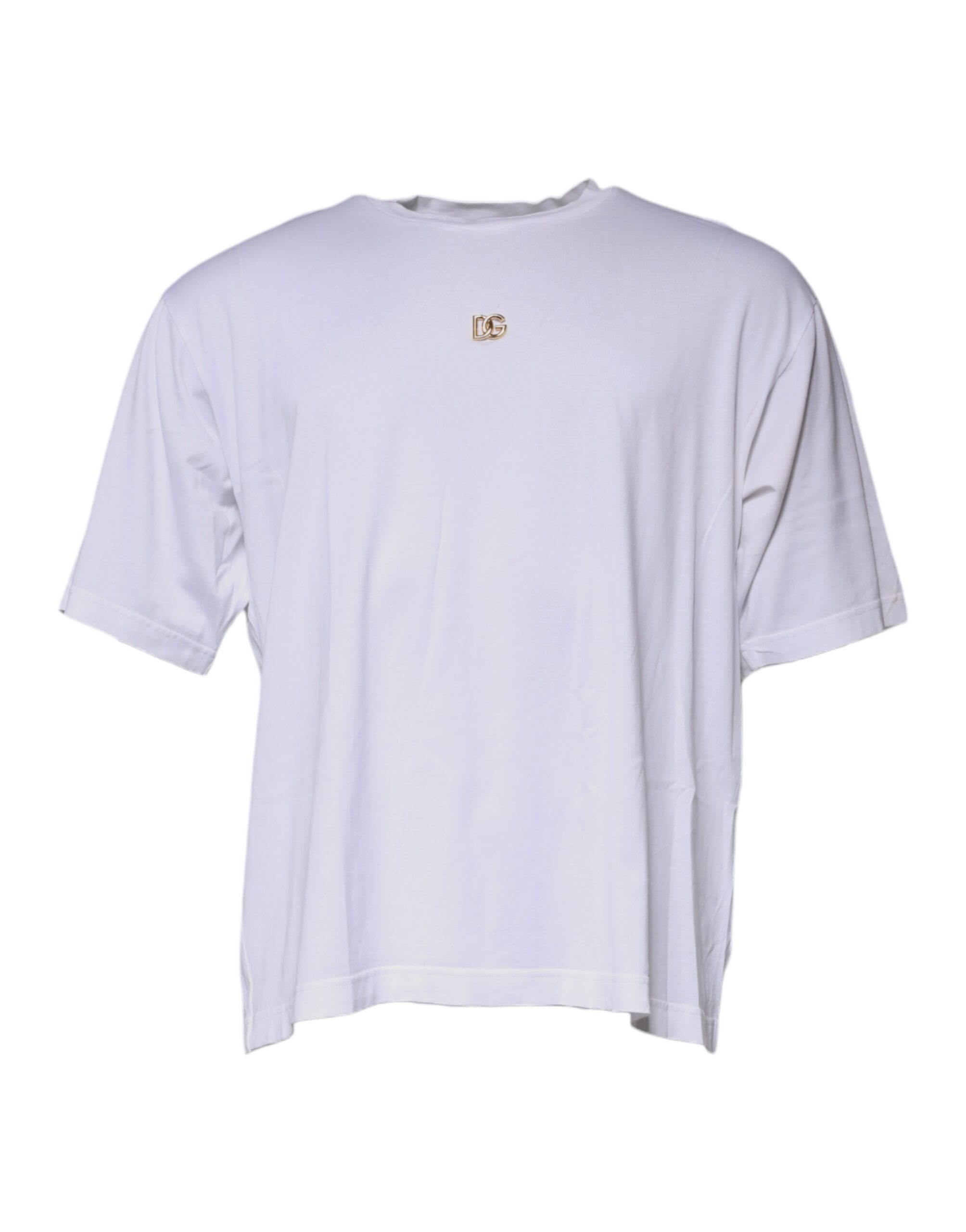 【Dolce&Gabbana】クロップドTシャツ コットン ホワイト ロゴ Dolce & Gabbana x KIM DOLCE＆GABBANA ロゴ クロップド Tシャツ