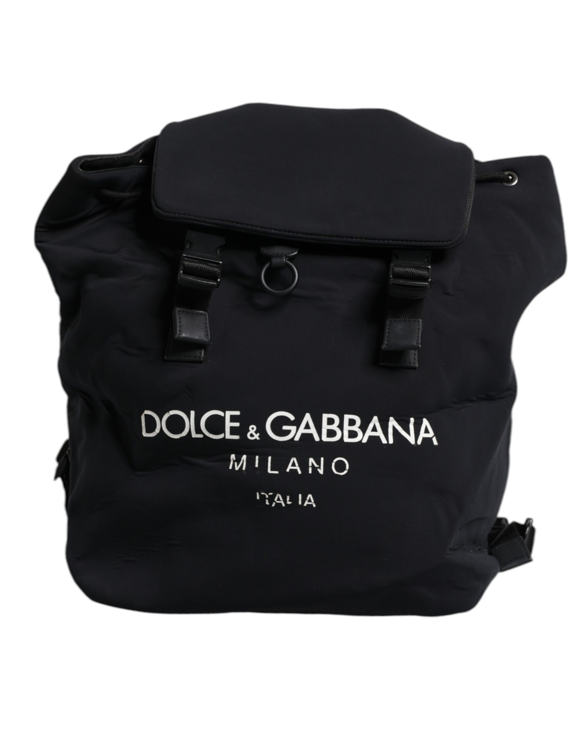 Dolce Gabbana Black Neoprene Nylon DG Logo School Backpack Men's Bag (Pre-Owned)