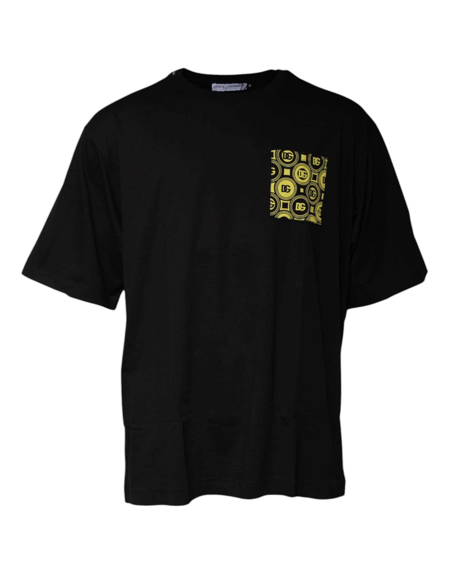 【関税&送料込】Dolce & Gabbana Black Cotton T-Shirt Dolce & Gabbana Black Logo Print Cotton Short Sleeves Men's