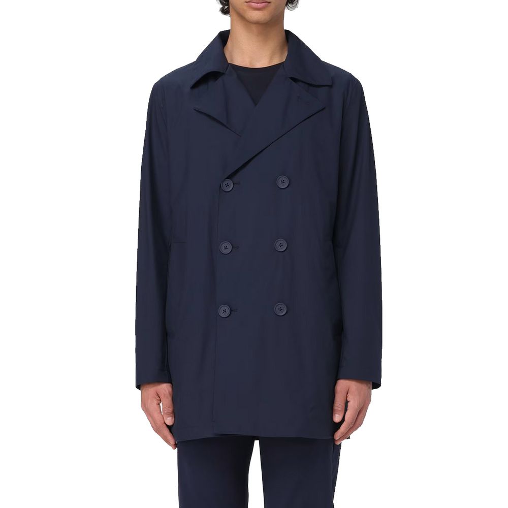 Blue Recycled Polyester Men Jacket