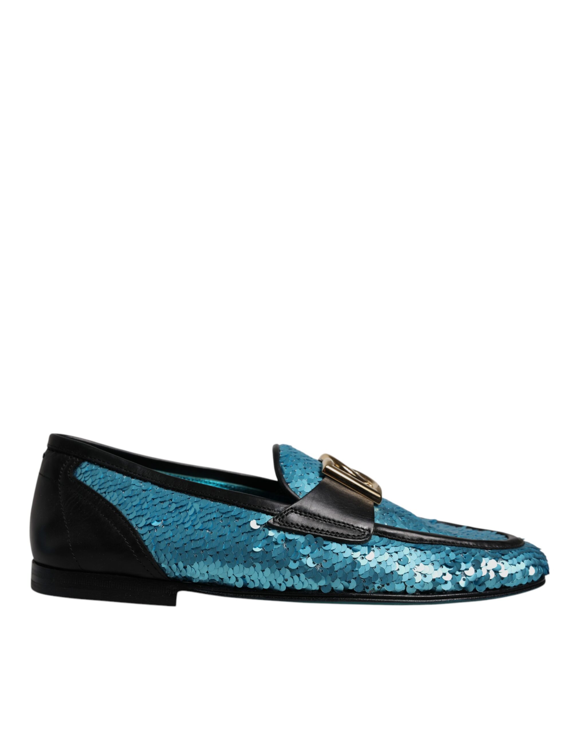 Dolce & Gabbana 青 ローファー Dolce & Gabbana Blue Sequined Loafers Formal Dress Men's