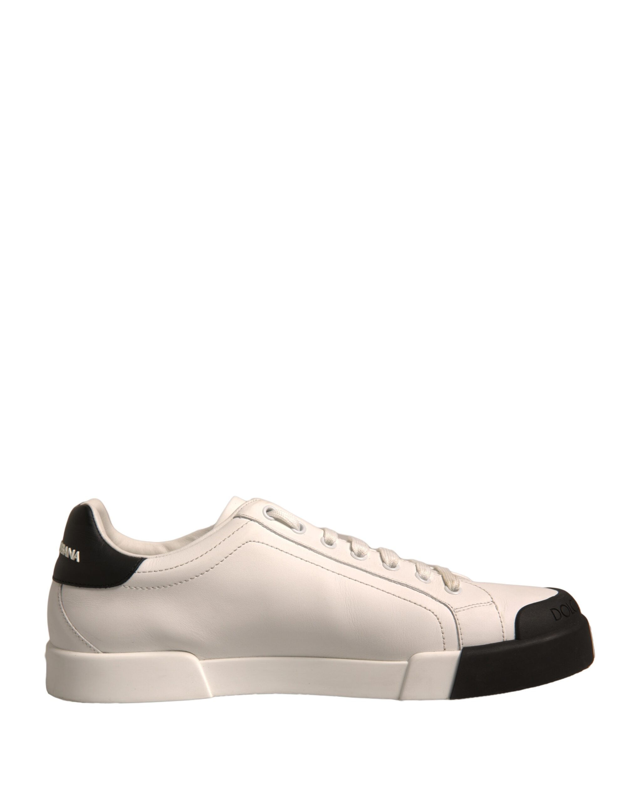 Dolce & Gabbana White Leather Logo Portofino Sneakers Men's
