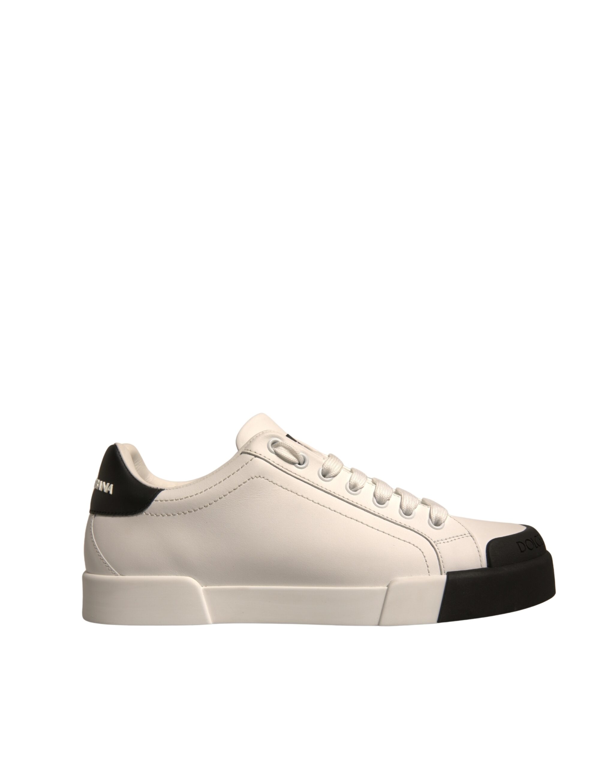 Dolce & Gabbana White Leather Logo Portofino Sneakers Men's