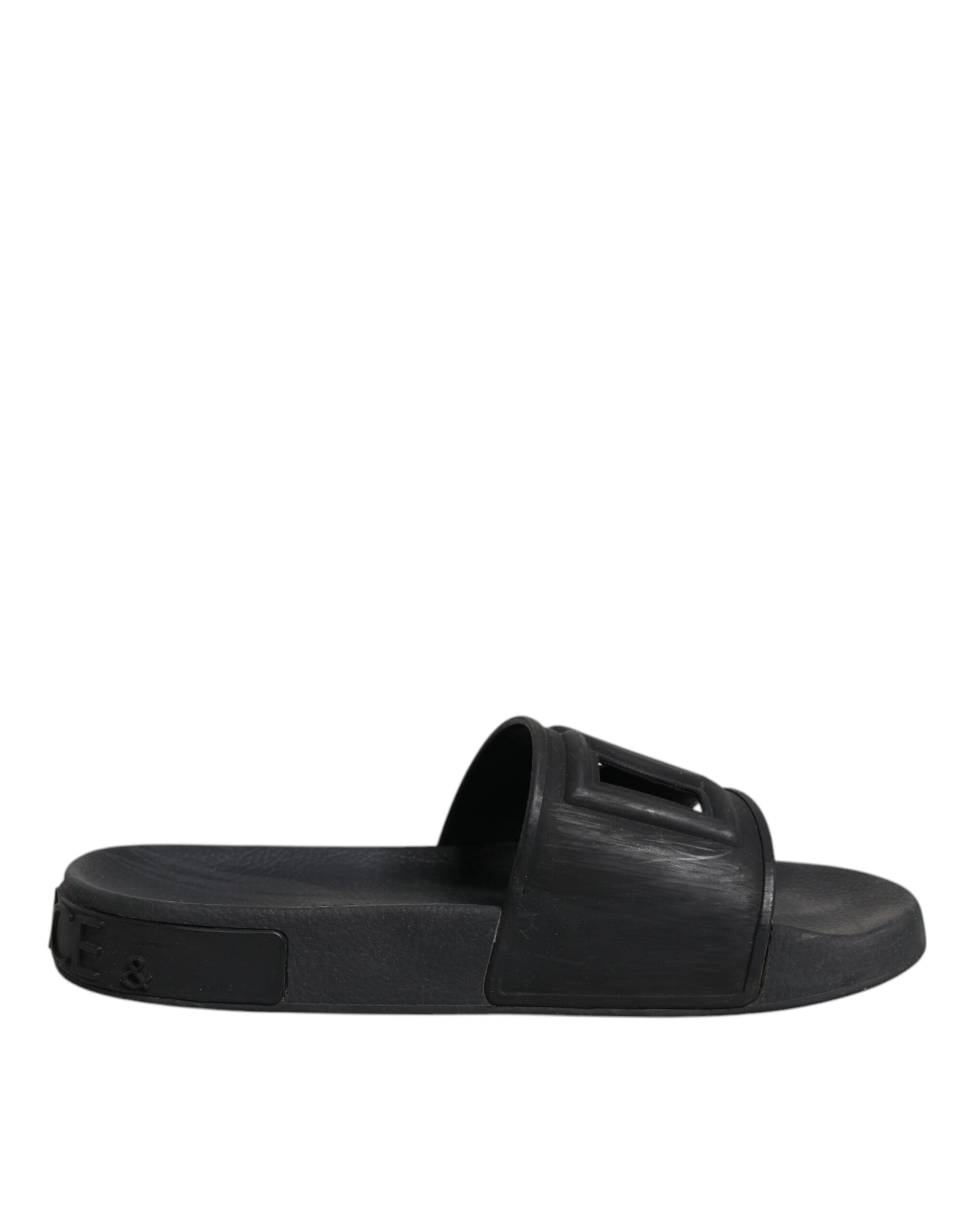 【関税&送料込】Dolce & Gabbana Rubber Slide Sandals Rubber beachwear sliders in Fuchsia for Women