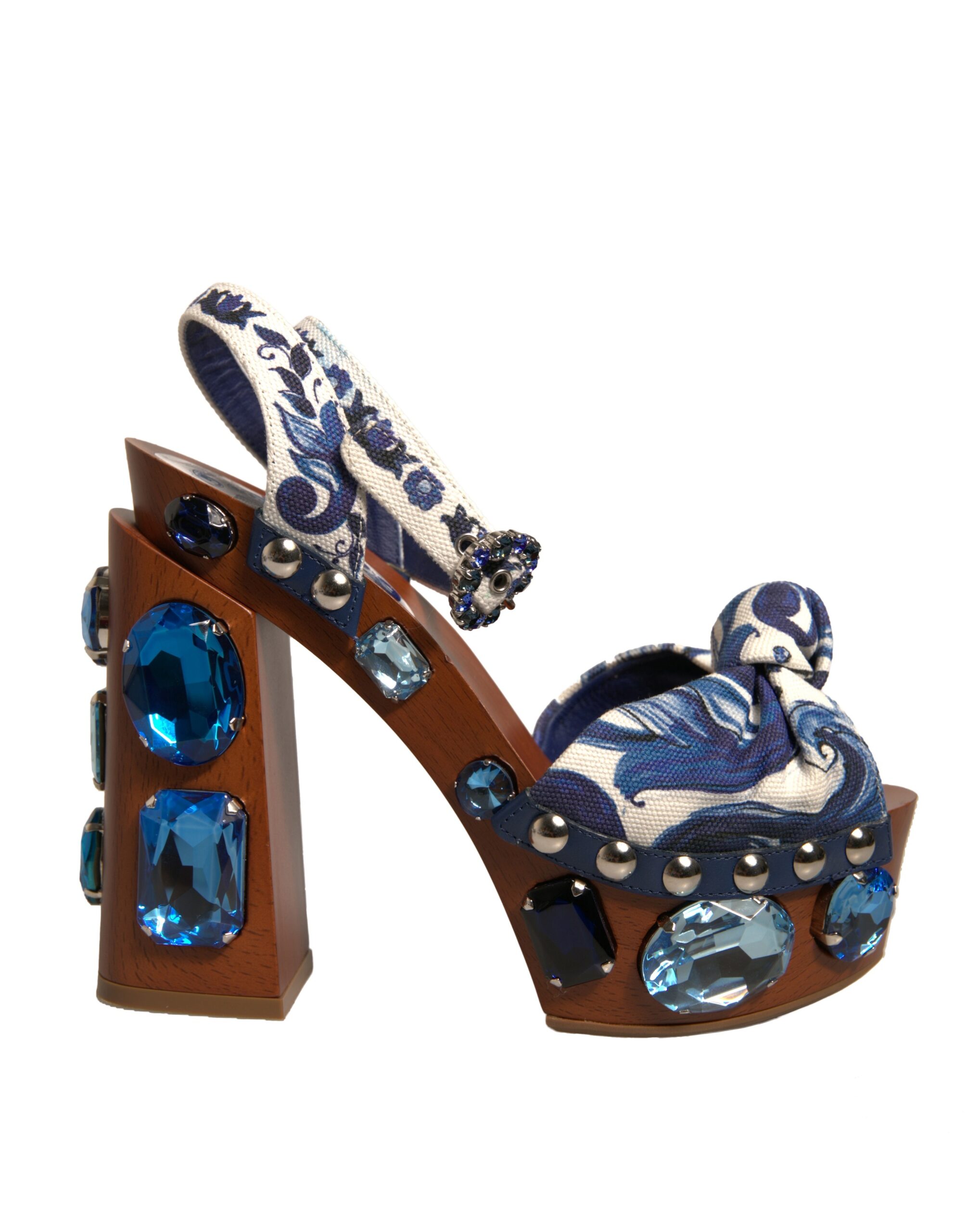 Dolce & Gabbana Multicolor Majolica Embellished Wedge