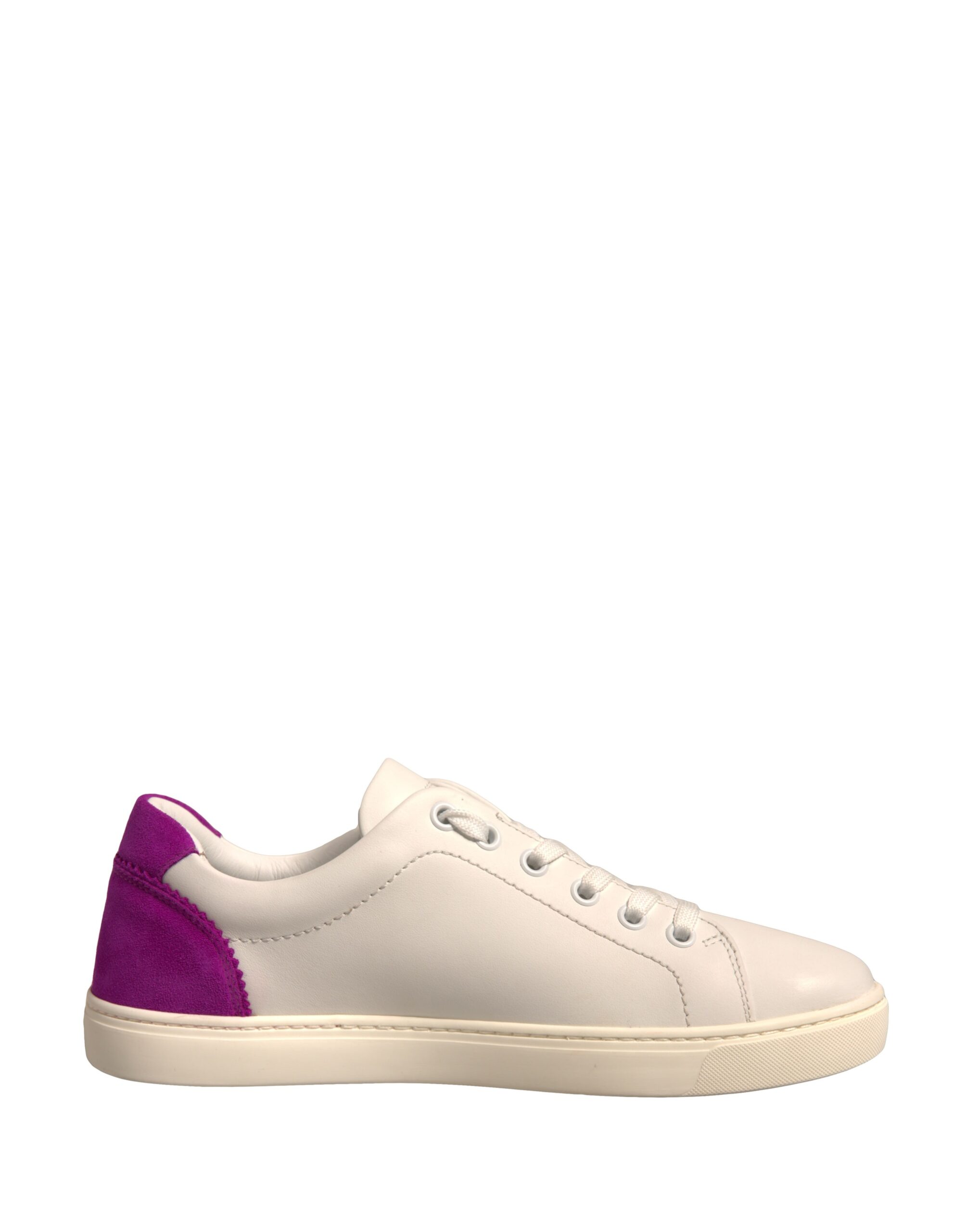 Dolce & Gabbana White Suede Leather Low Top Sneakers Women's