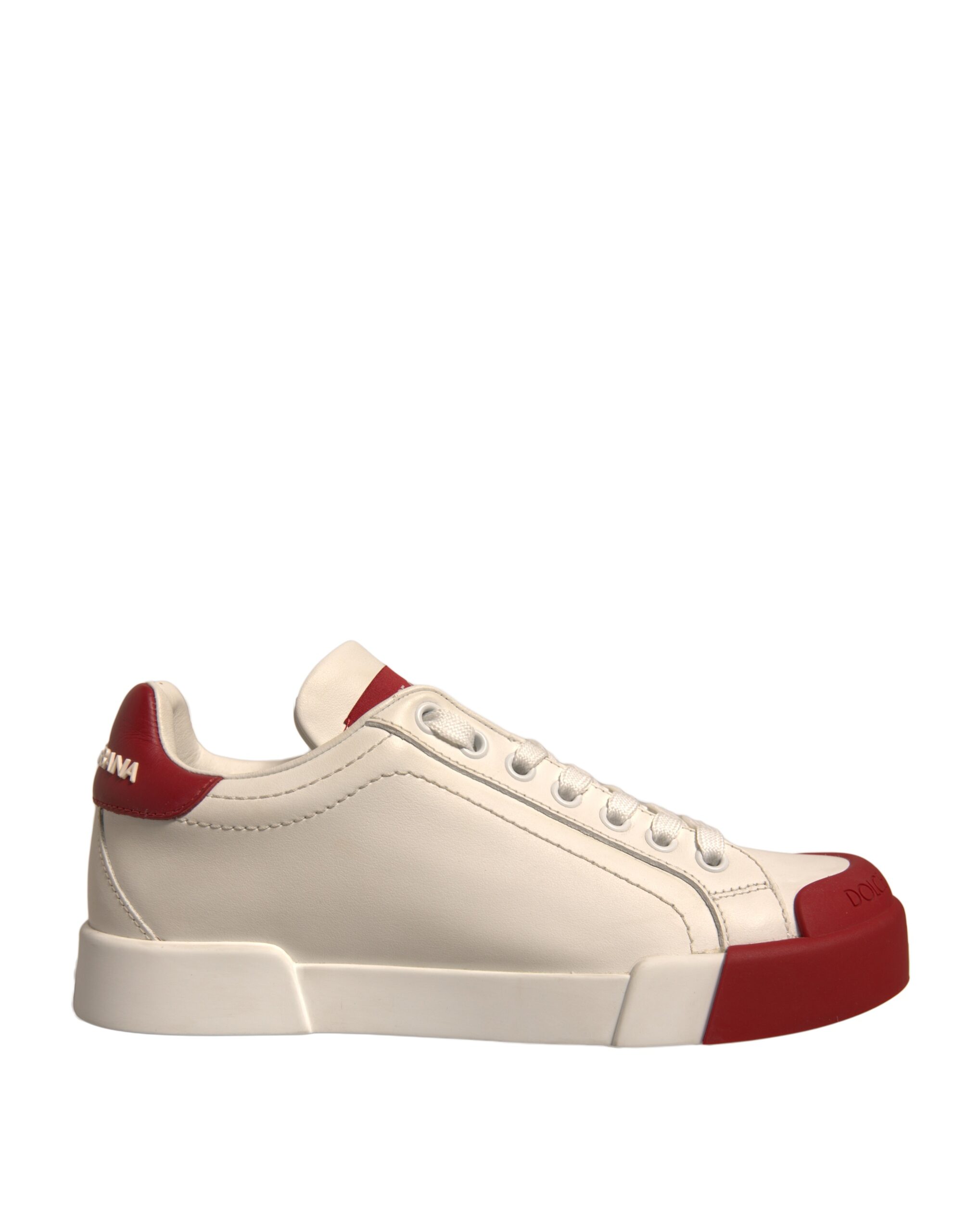 Dolce & Gabbana Shoes White Leather Logo Portofino Women's