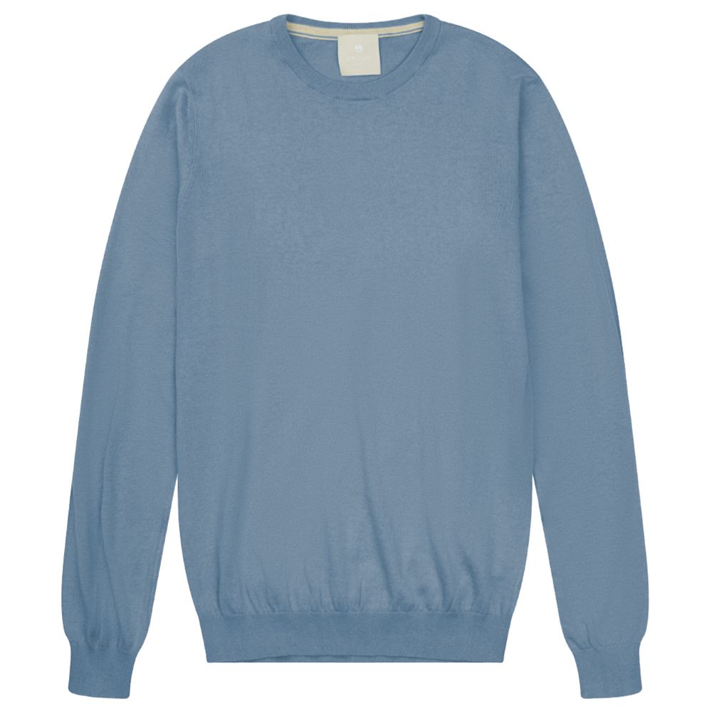 Light Blue Cotton Men Sweater