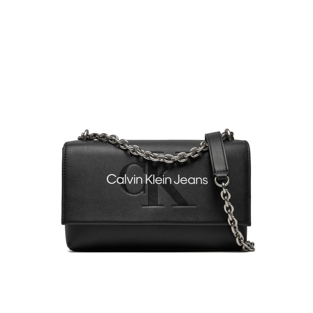 Black And White Artificial Leather Handbag