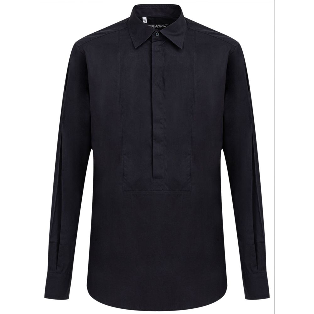 Navy Blue Cotton Dress Shirt