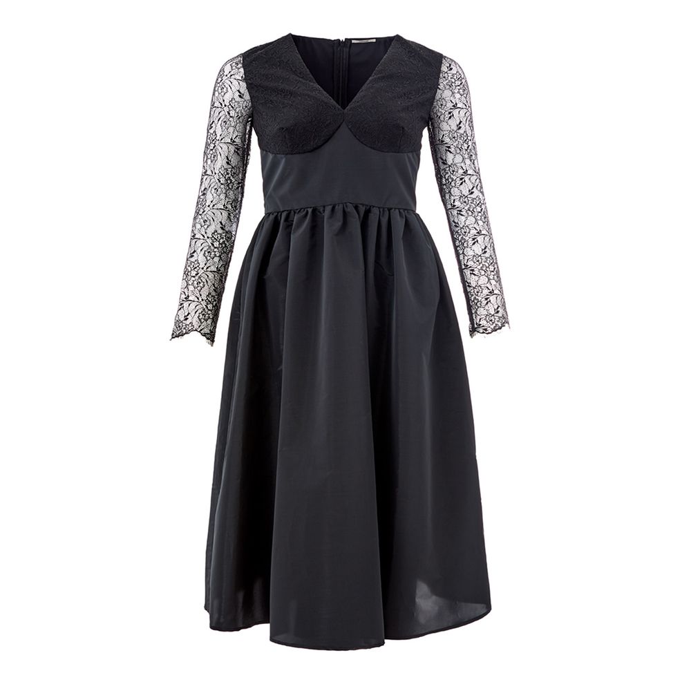 Black Polyester Cocktail Dress