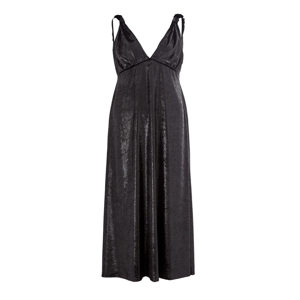 Black Polyester Cocktail Dress