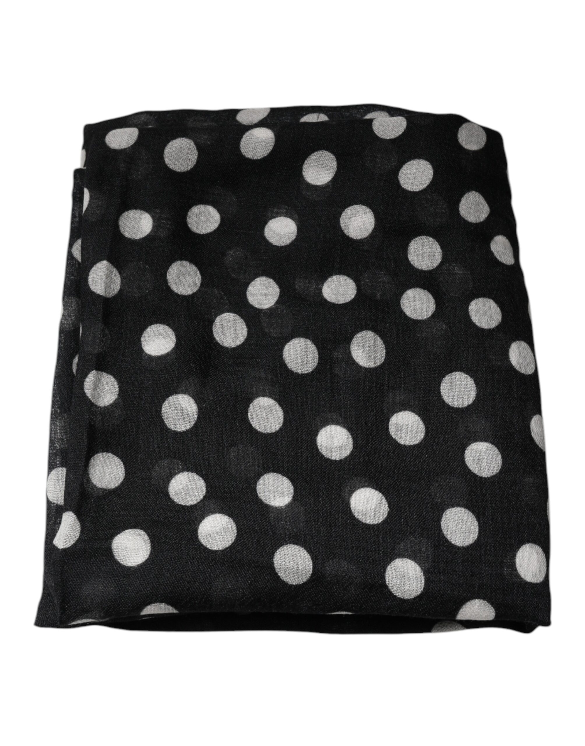 Black White Polka Dots Fringes Wrap Scarf