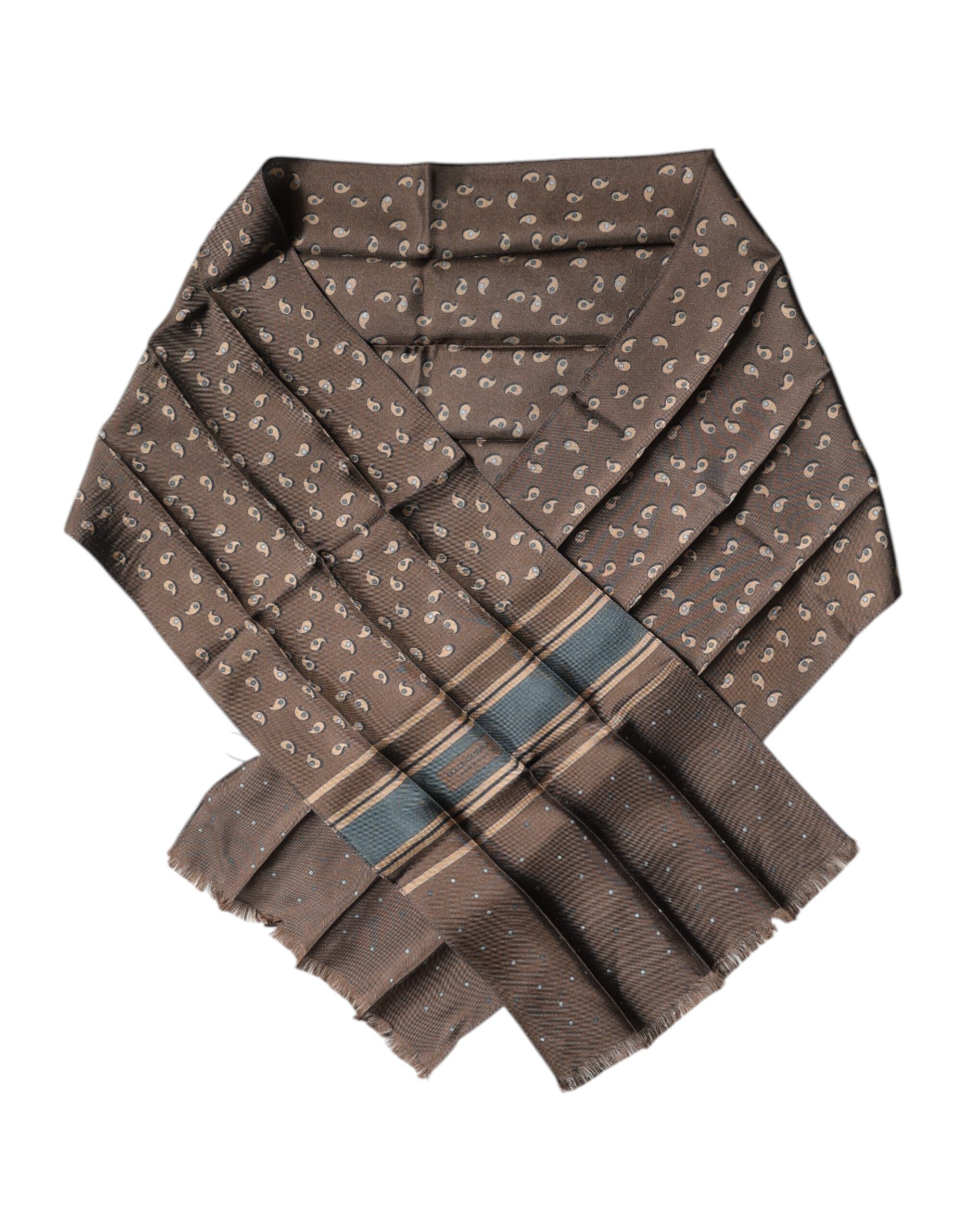 Brown Fantasy Silk Neck Wrap Shawl Scarf