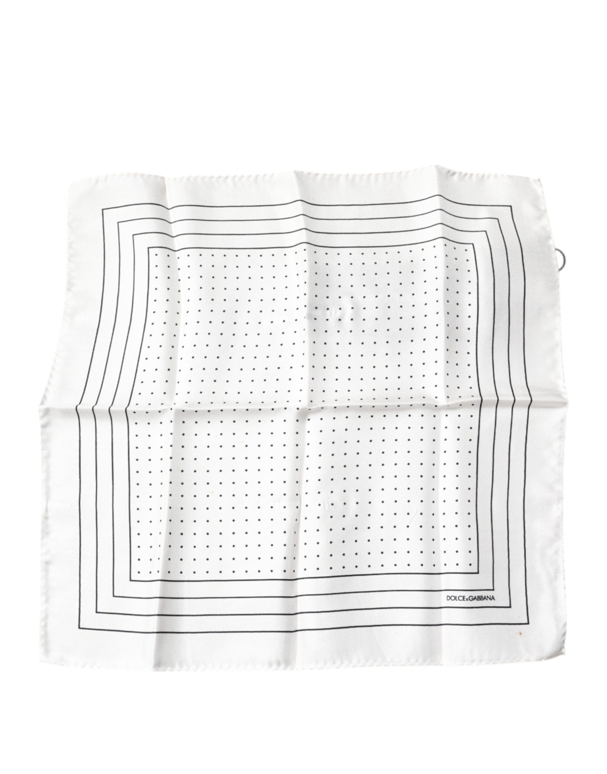 White Polka Dots Square Handkerchief Scarf