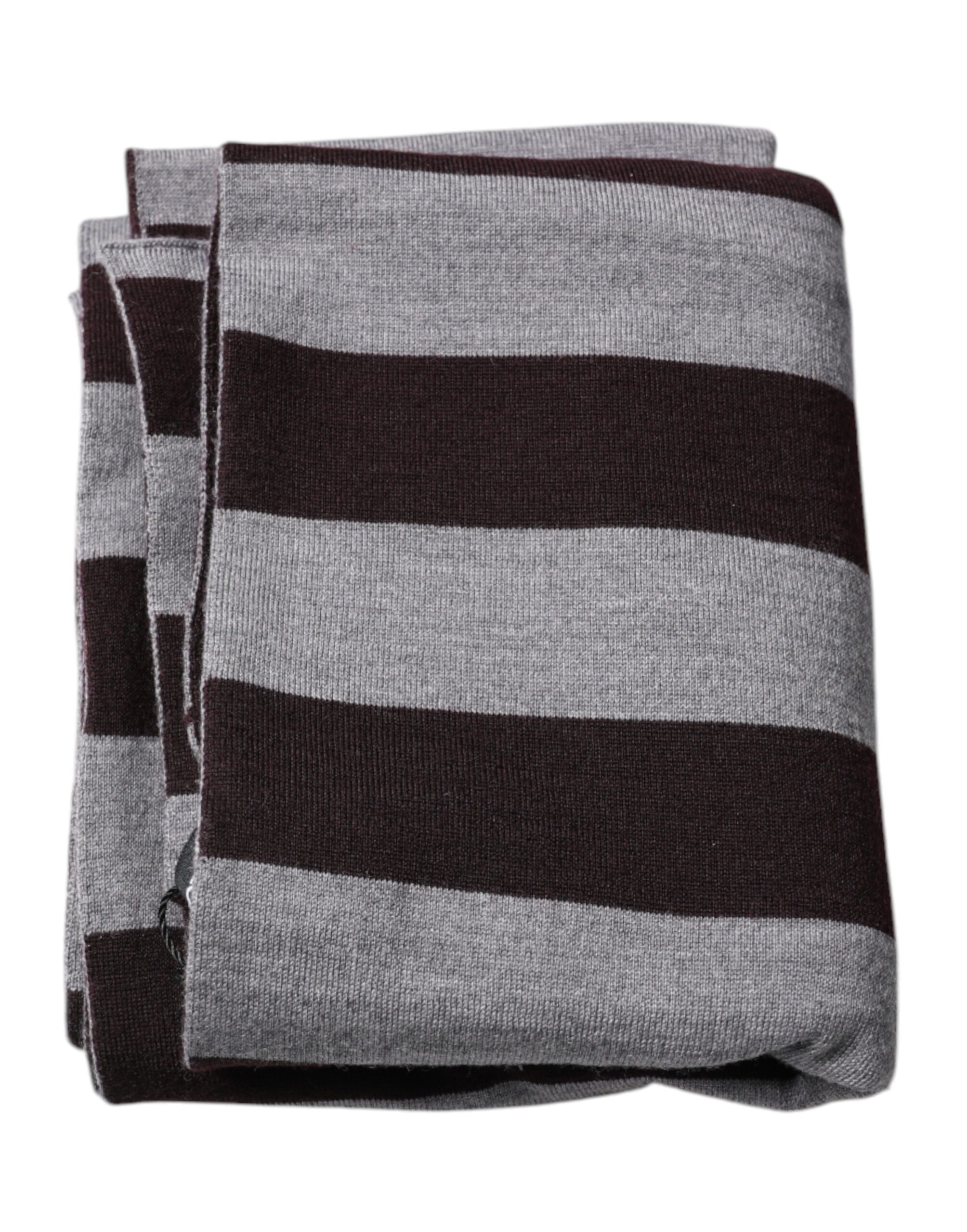 Black Gray Stripes Wool Neck Wrap Scarf