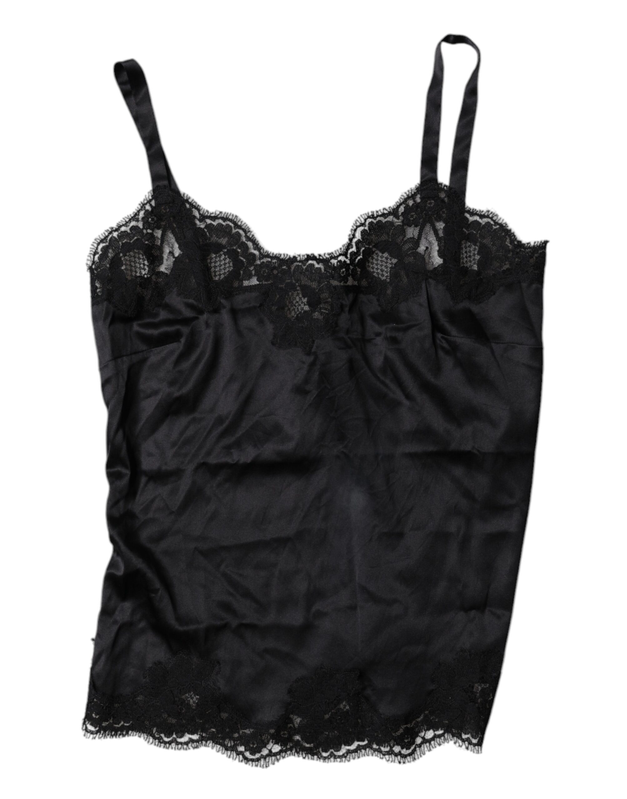 Black Lace Silk Blend Camisole Top Underwear