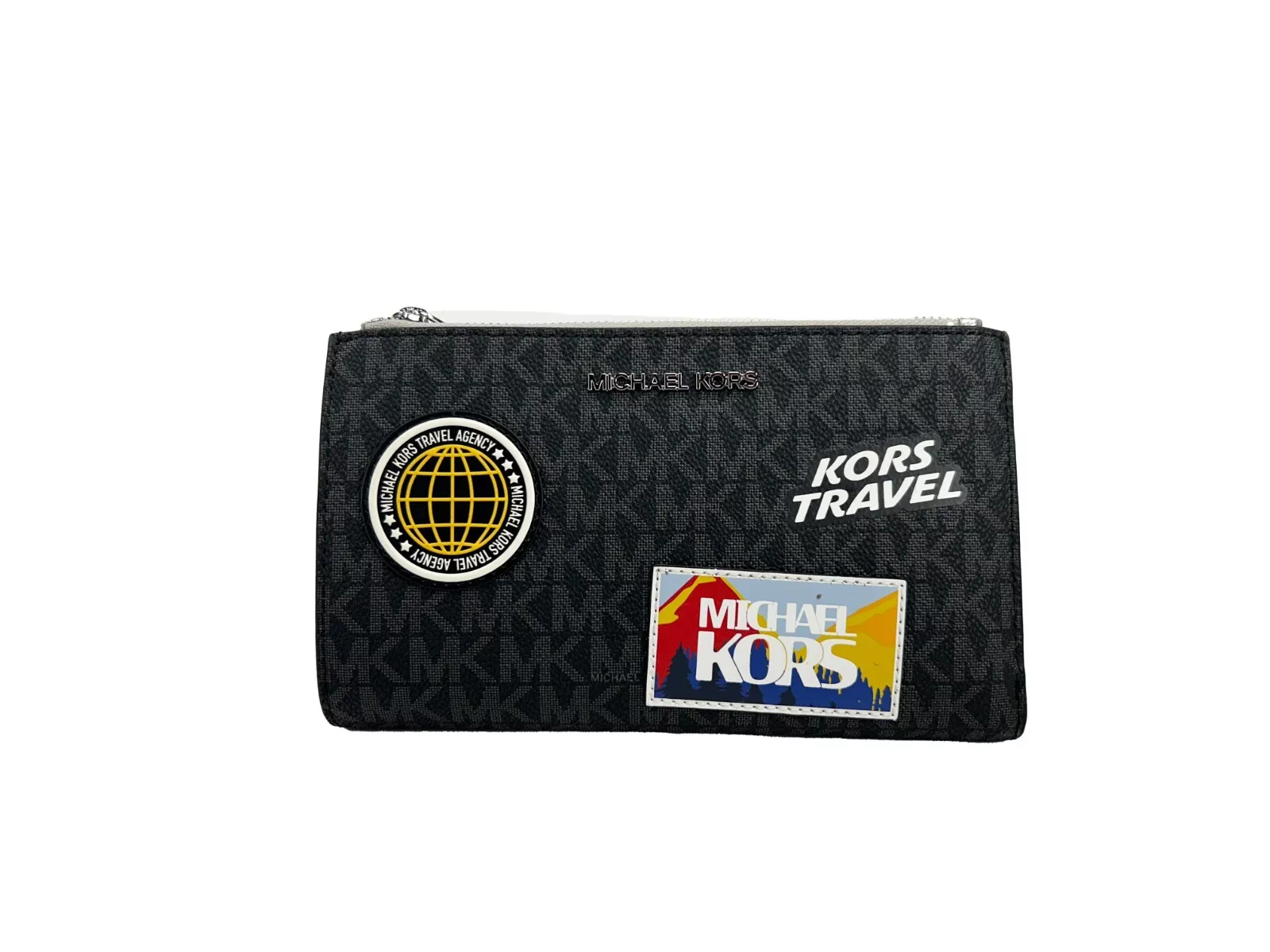 Jet Set Travel Double Zip Wristlet Wallet