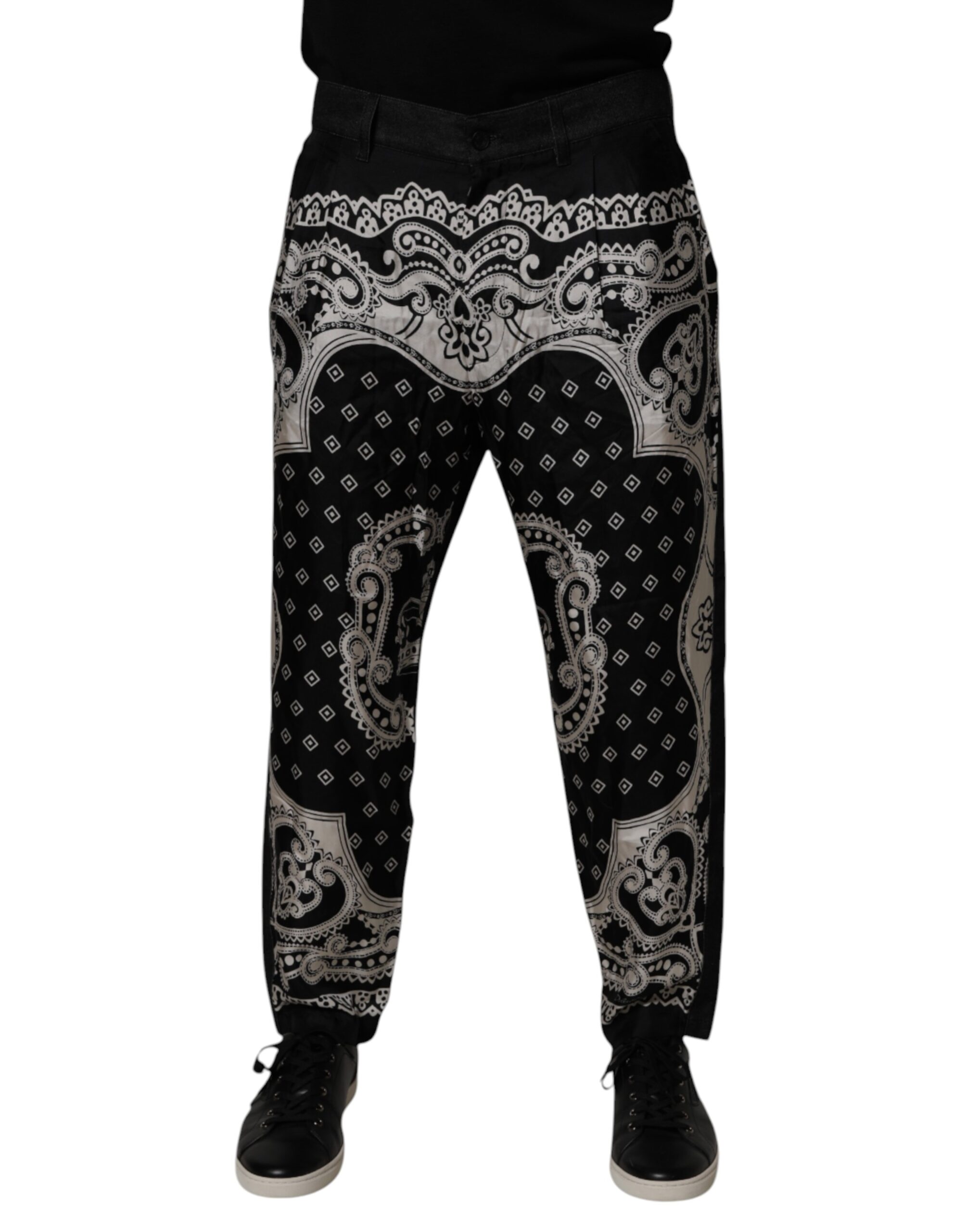 Black Bandana Cotton Skinny Denim Jeans