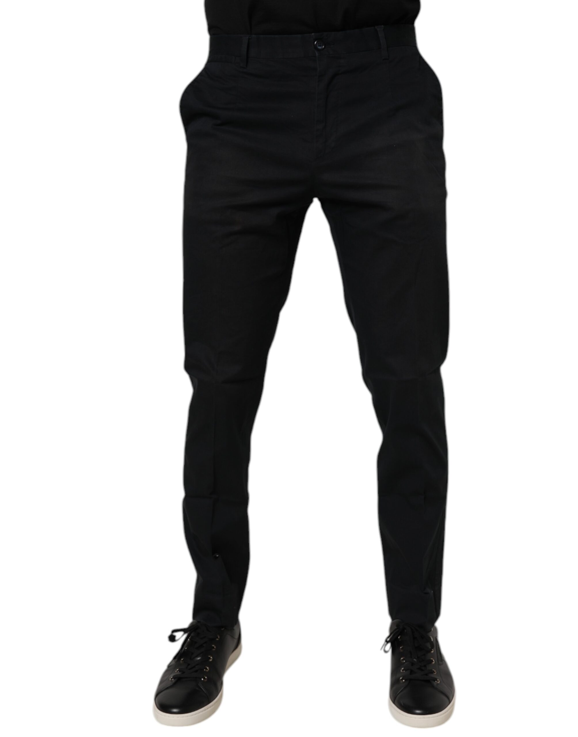 Black Cotton Stretch Skinny Dress Formal Pants