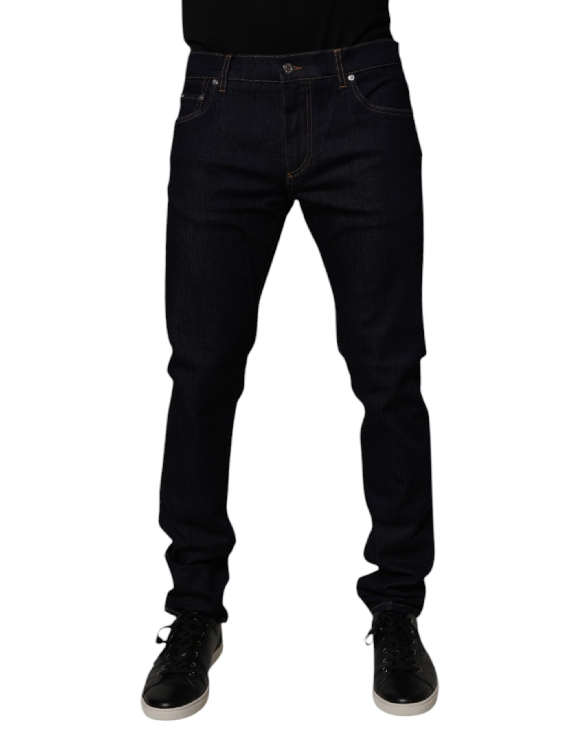 Black Cotton Stretch Men Skinny Denim Jeans