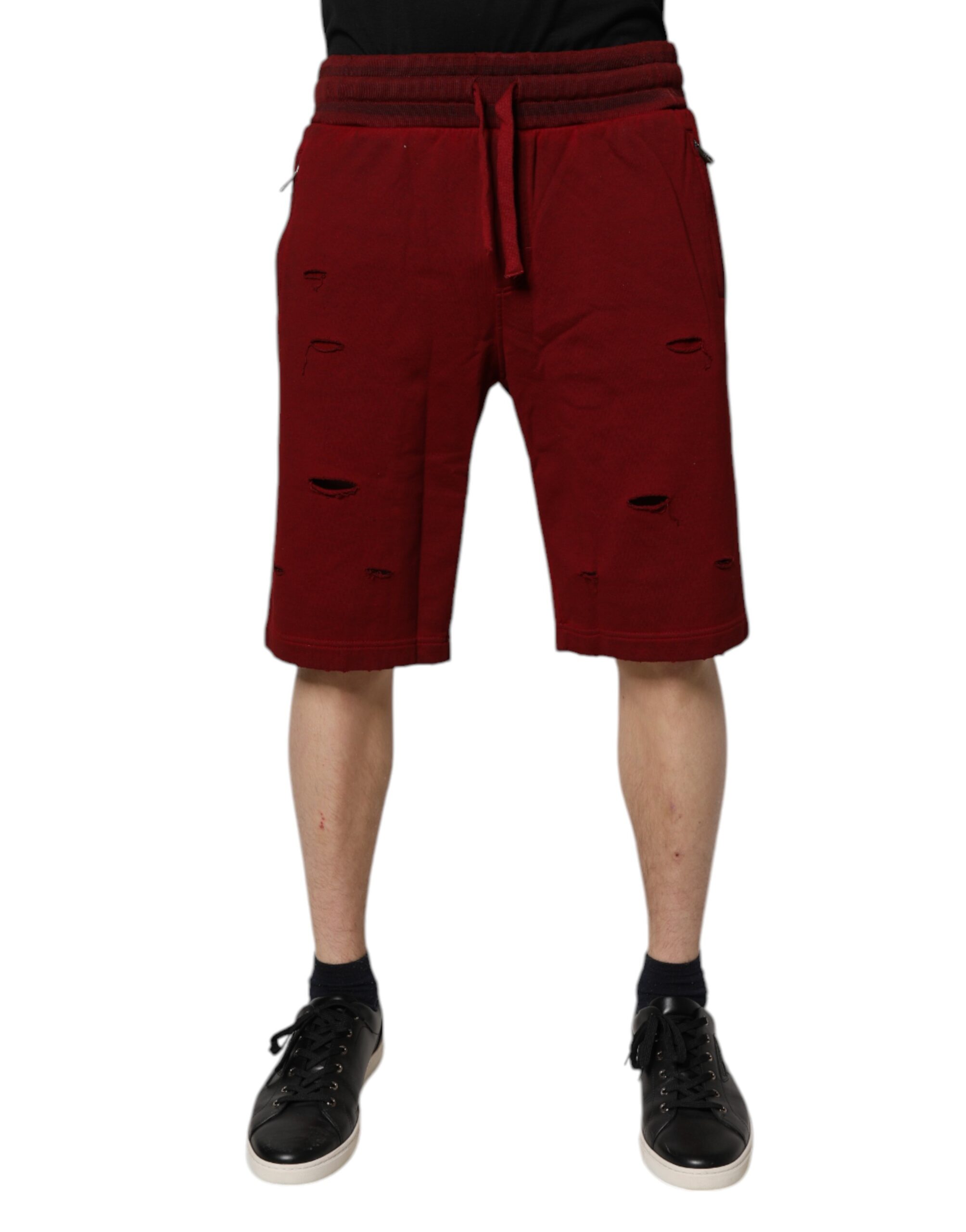 bordeaux-cotton-bermuda-men-sweatshorts-shorts-385146 dolce