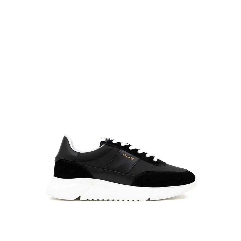 Black And White Fabric And Leather Sneaker