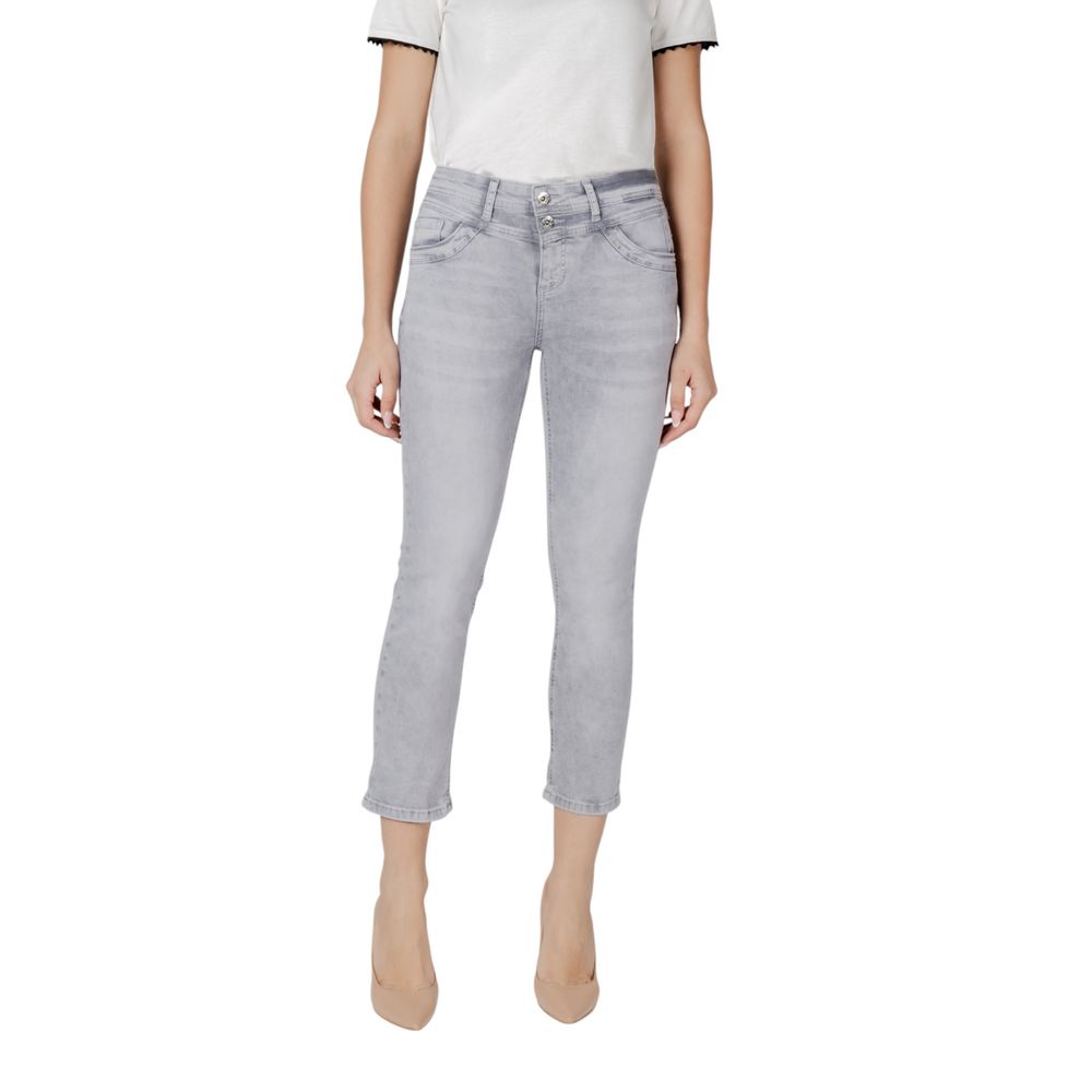 Gray Cotton Slim Fit Jean