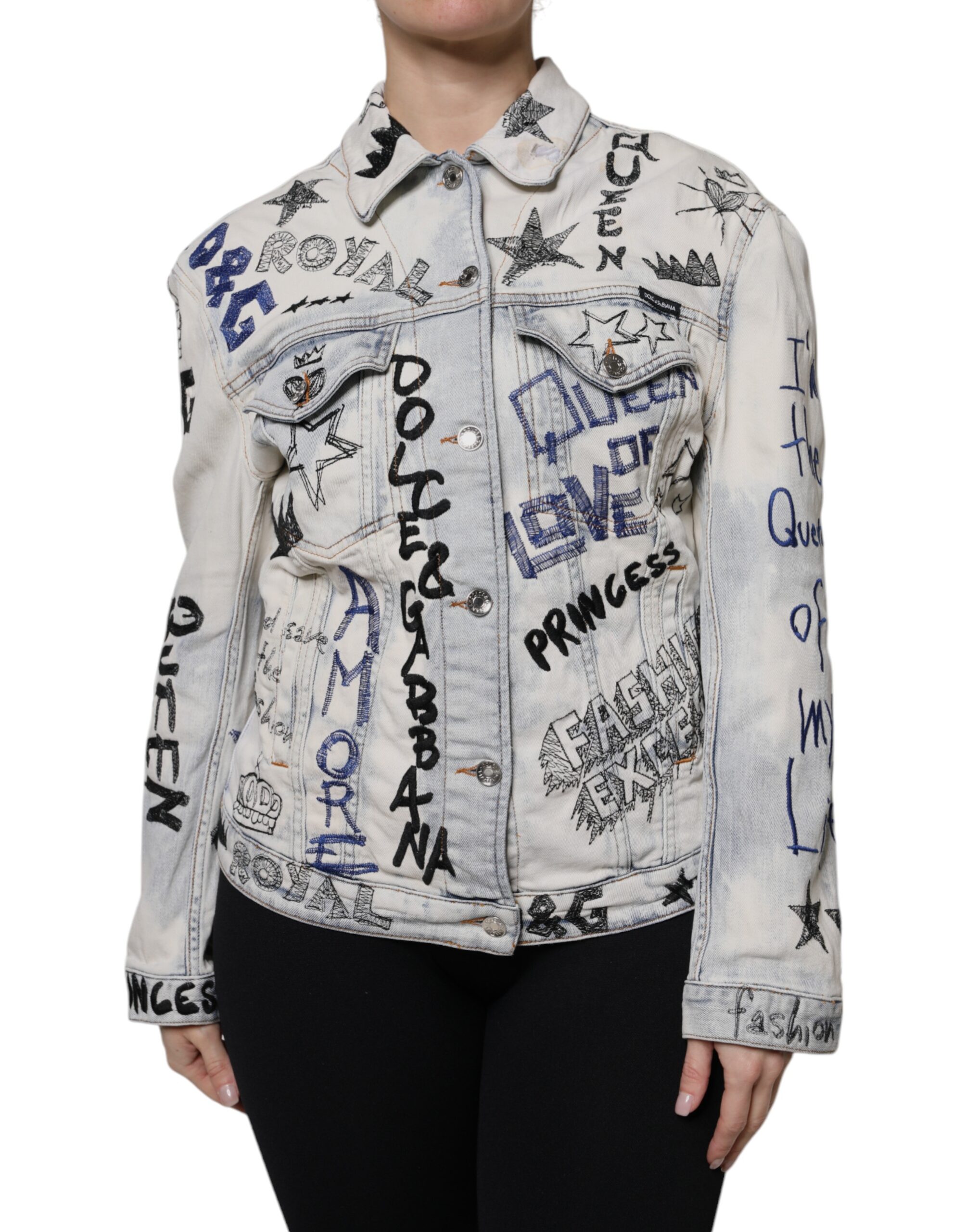Dolce & Gabbana DGロゴ ブリーチデニム パーカー ライトブルー Dolce & Gabbana DGロゴ ブリーチデニム パーカー ライトブルー