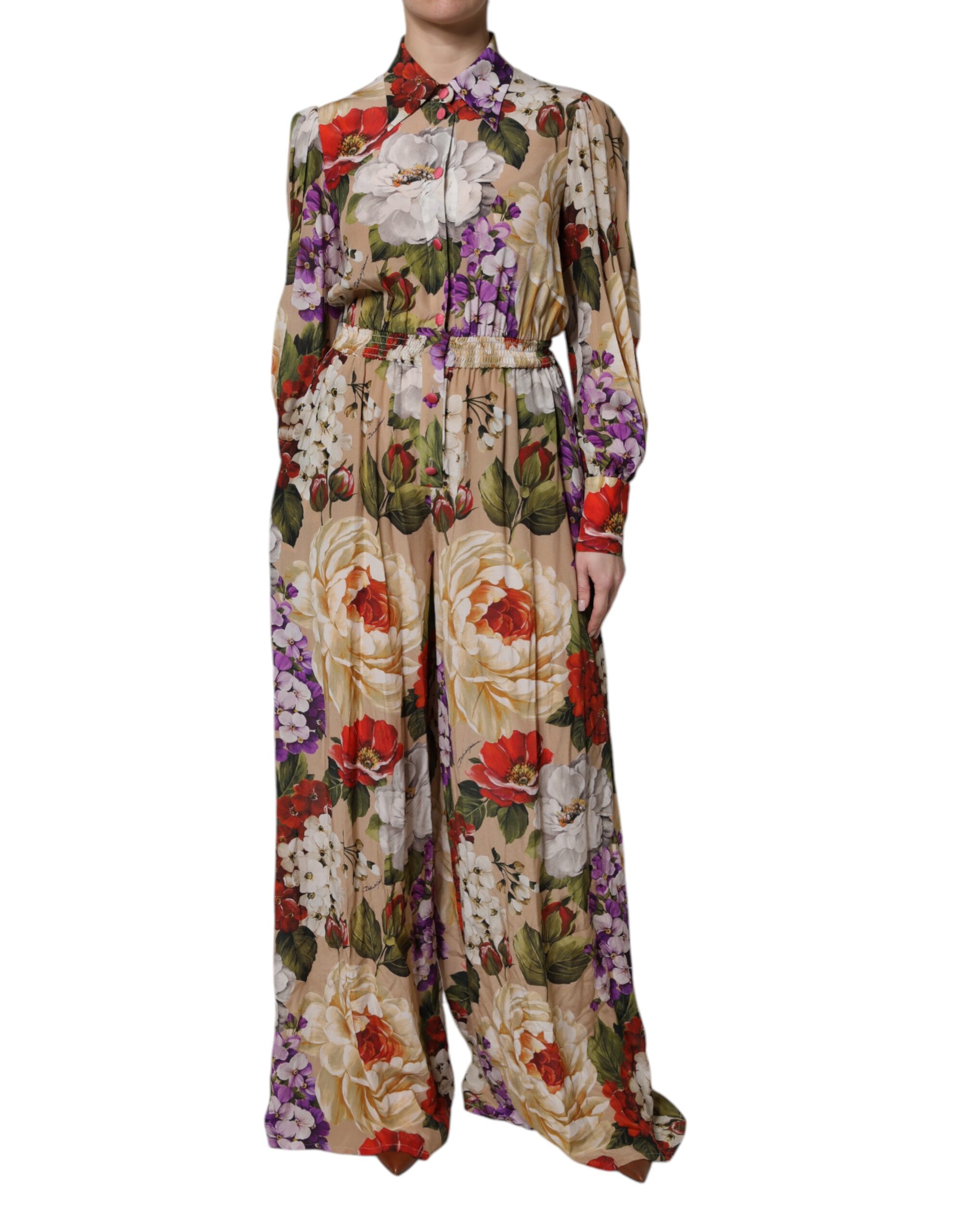Dolce & Gabbana Multicolor Floral Wide Leg Jumpsuit Women's