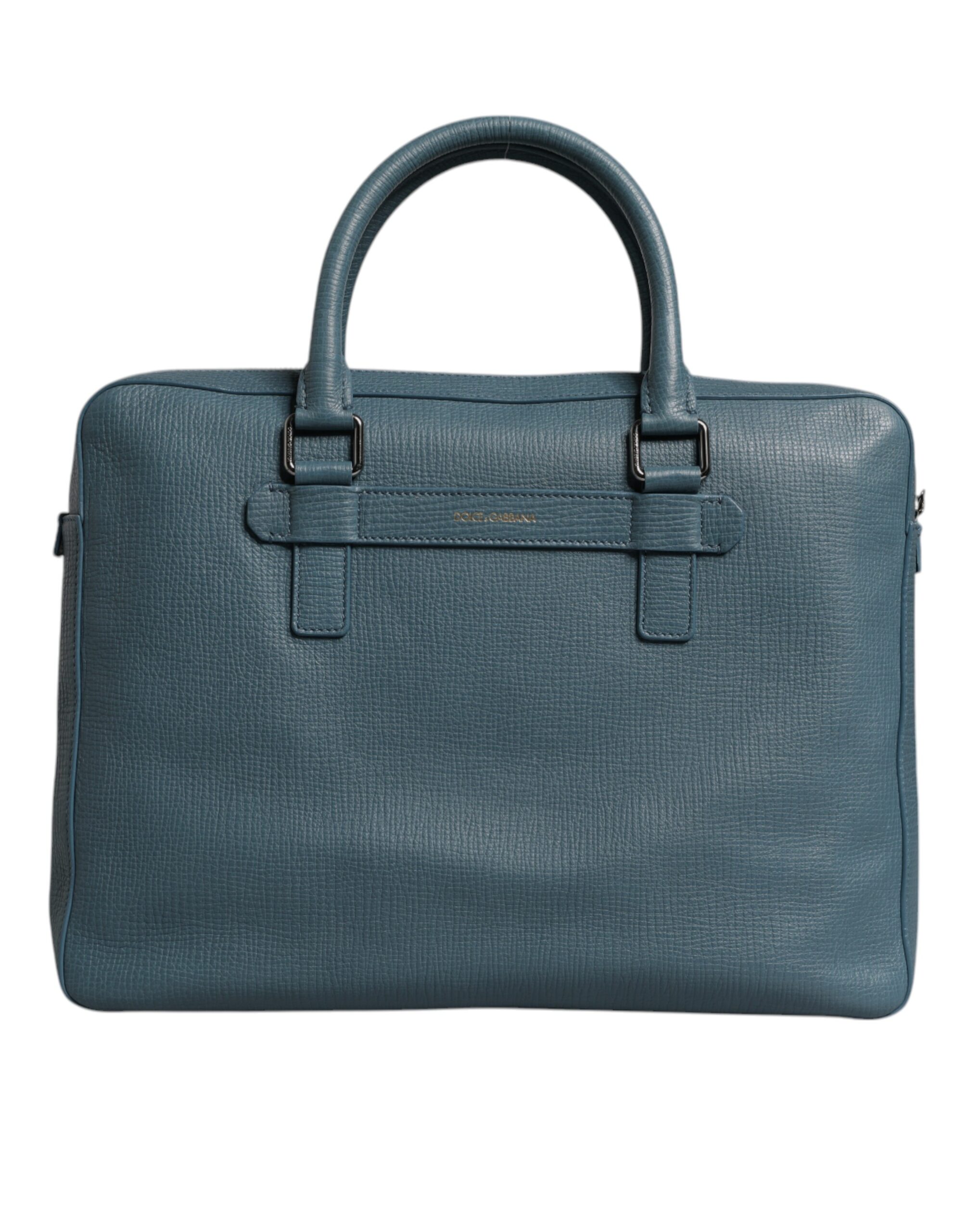 Blue Logo Double Handle Messenger Briefcase Bag