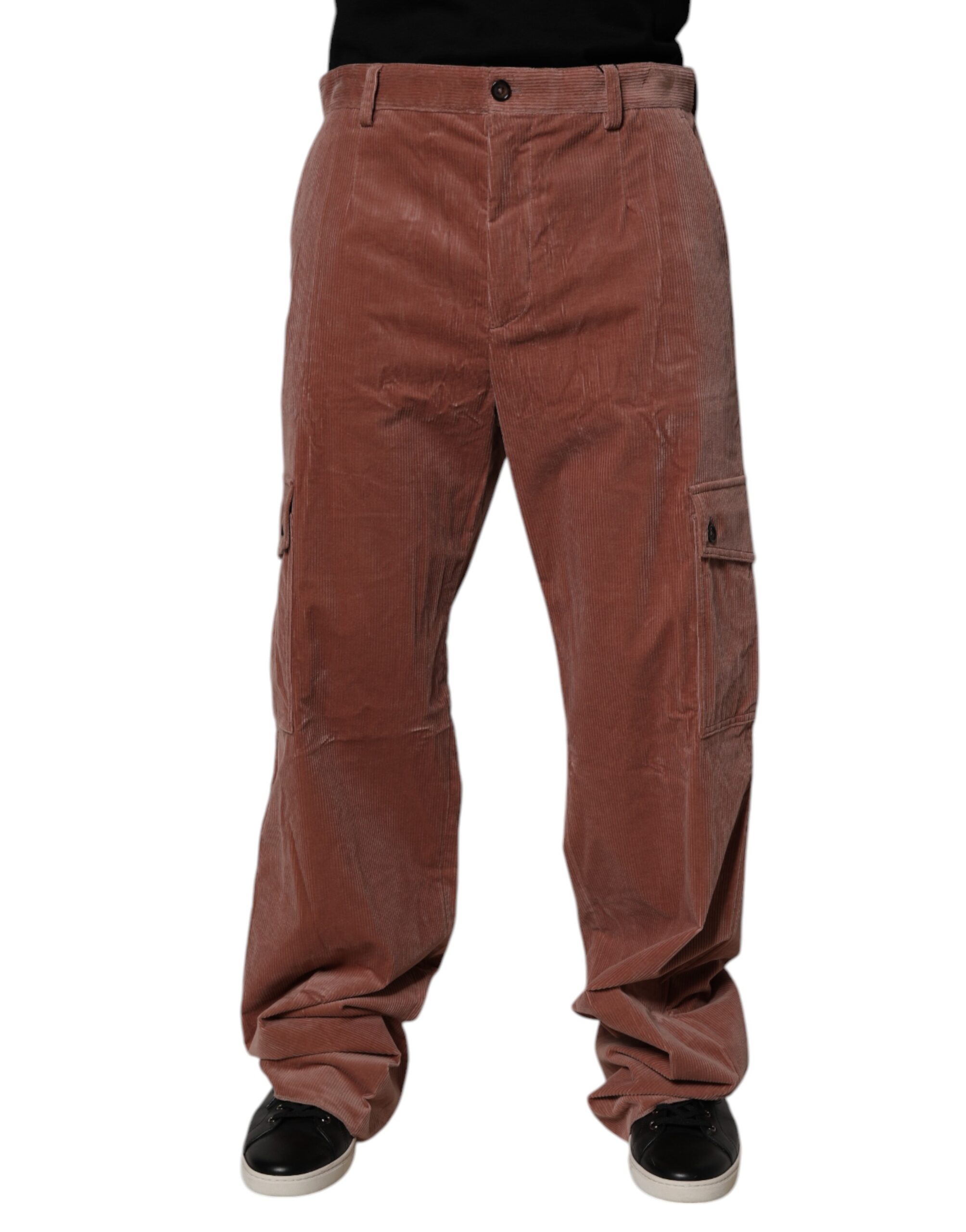 Brown Corduroy Cotton Cargo Men Denim Jeans