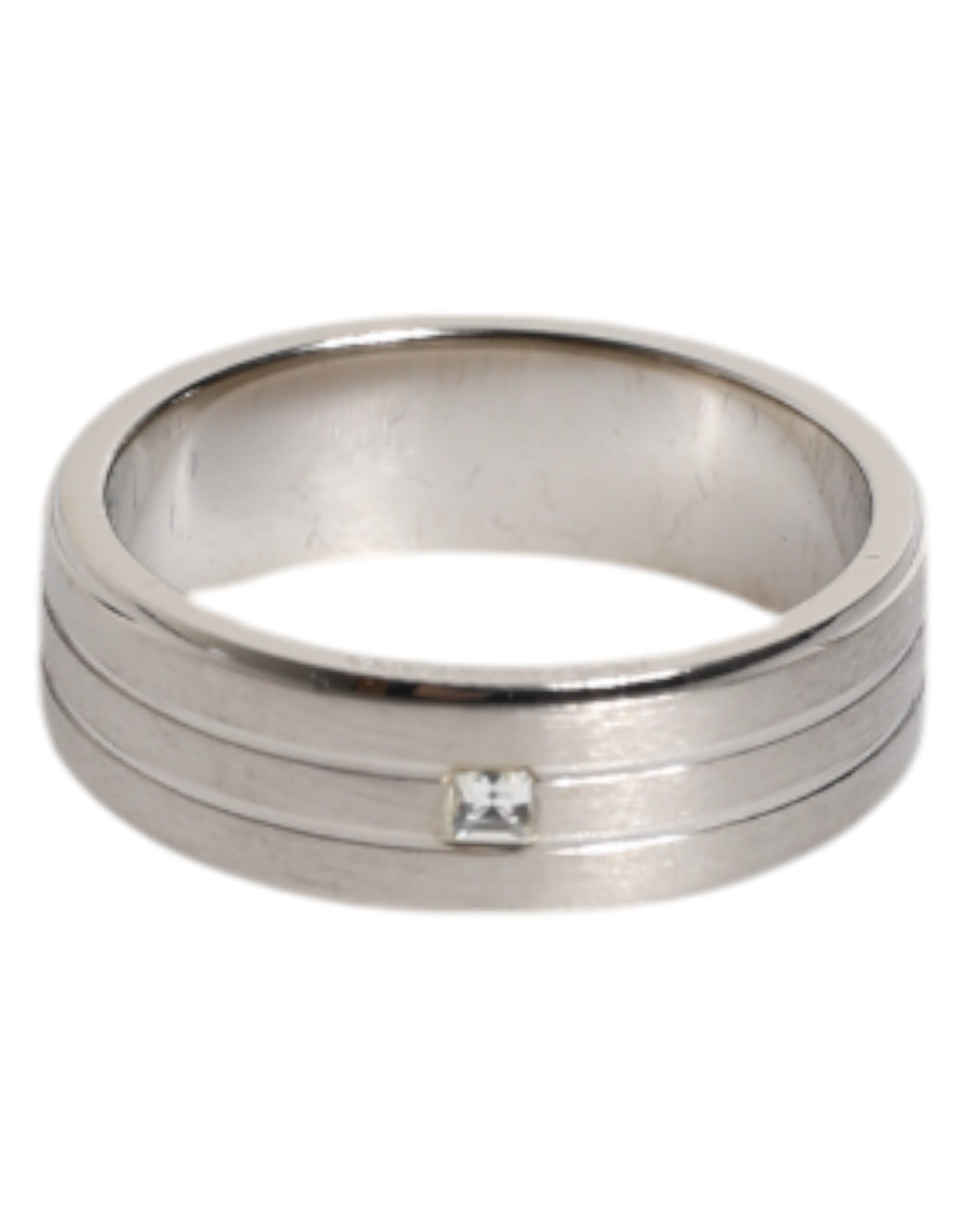 Dolce & Gabbana Silver Tone Brass Clear Crystal DG Logo