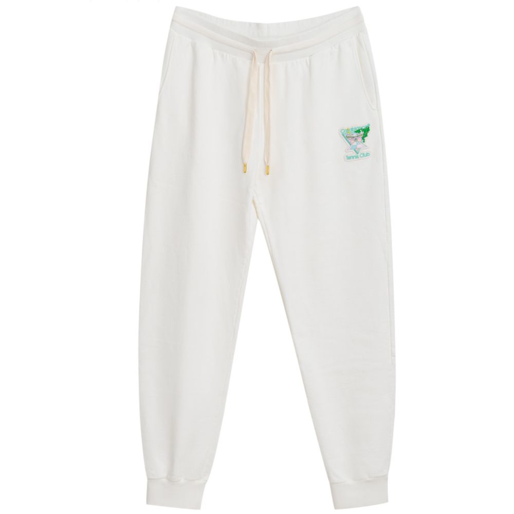 White Cotton Athletic Pants