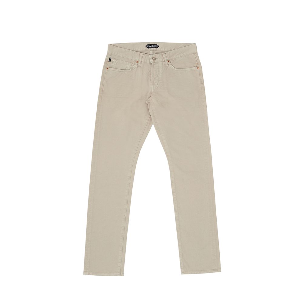 Beige Cotton Jeans Denim
