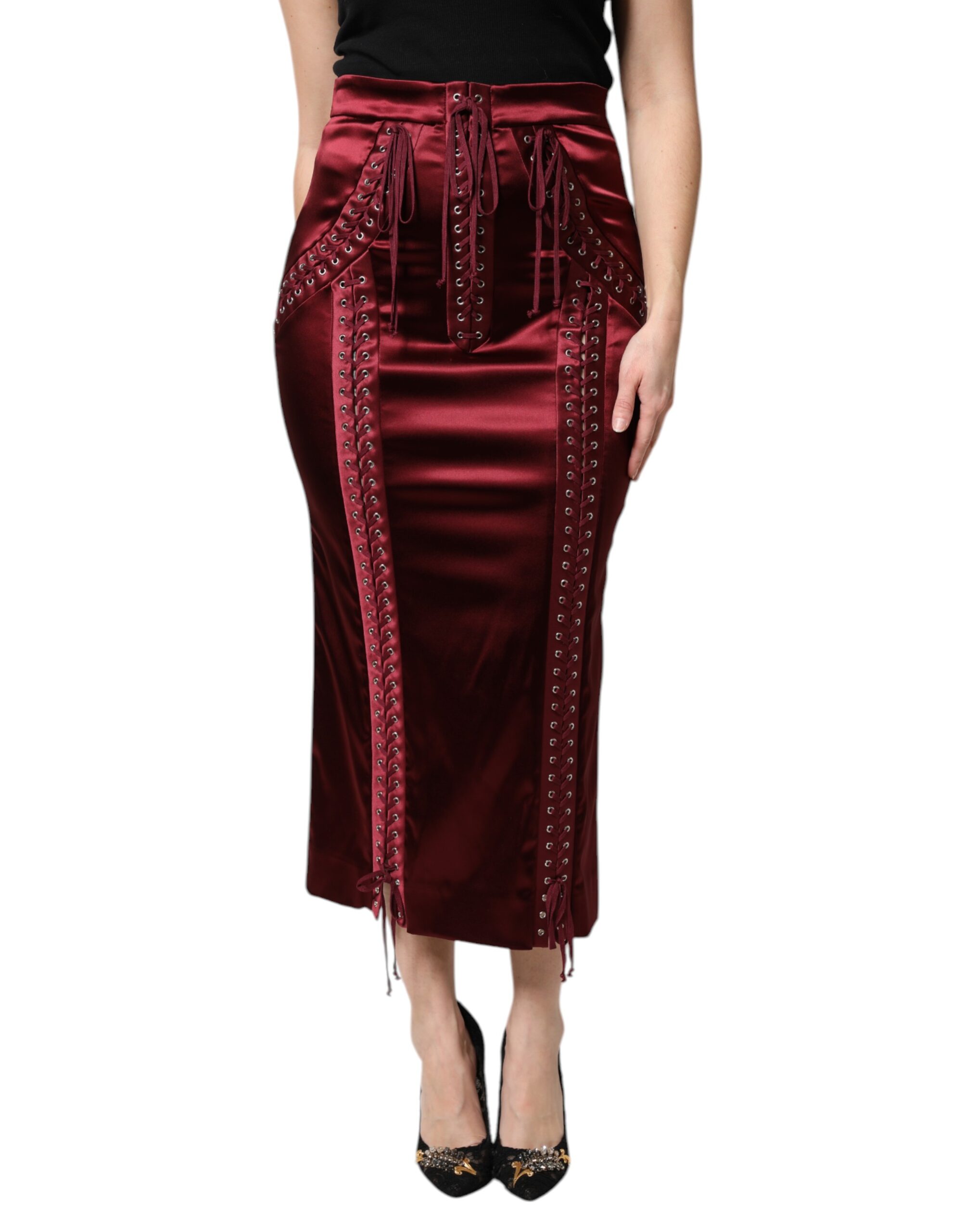 【関税＆送料込み】Dolce & Gabbana Midi Skirt With Corset B Cotton corset top with polka-dot print in Print for Women