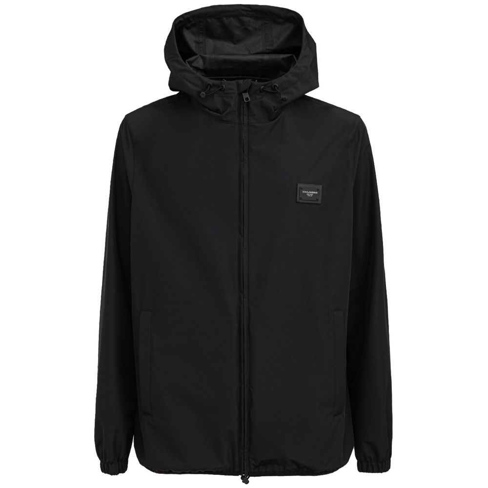 Black Polyester Jackets & Coat