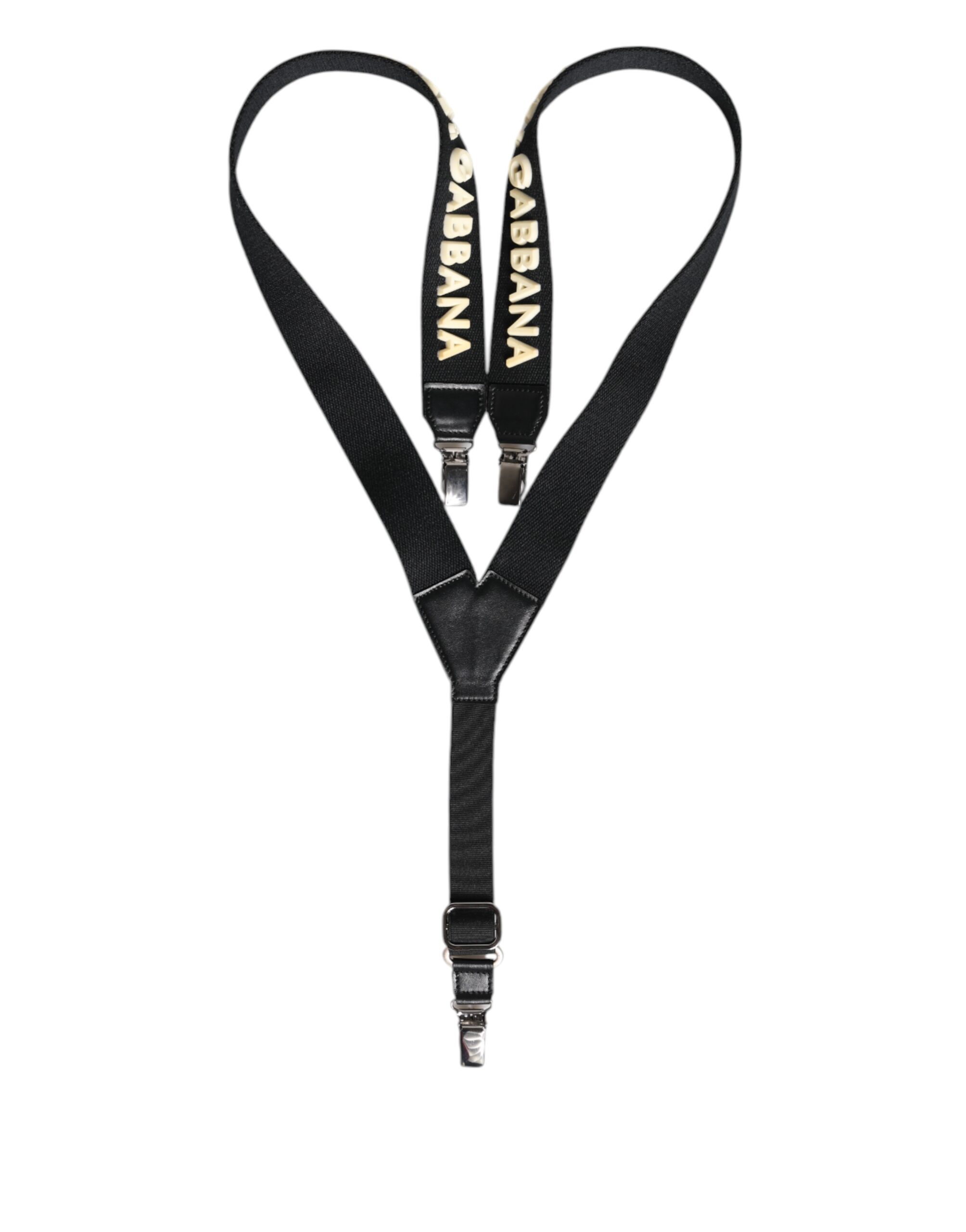 Black Logo Elastic Suspenders