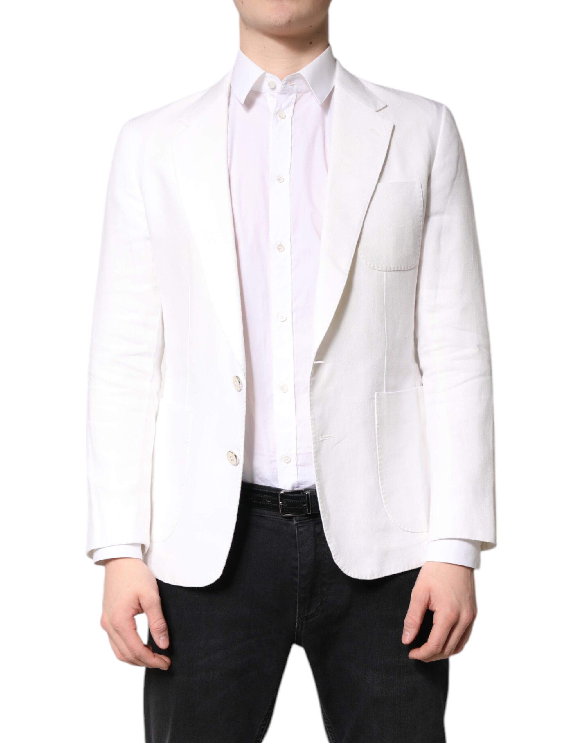Dolce & Gabbana White Single Breasted Men Coat Blazer Men's Suit