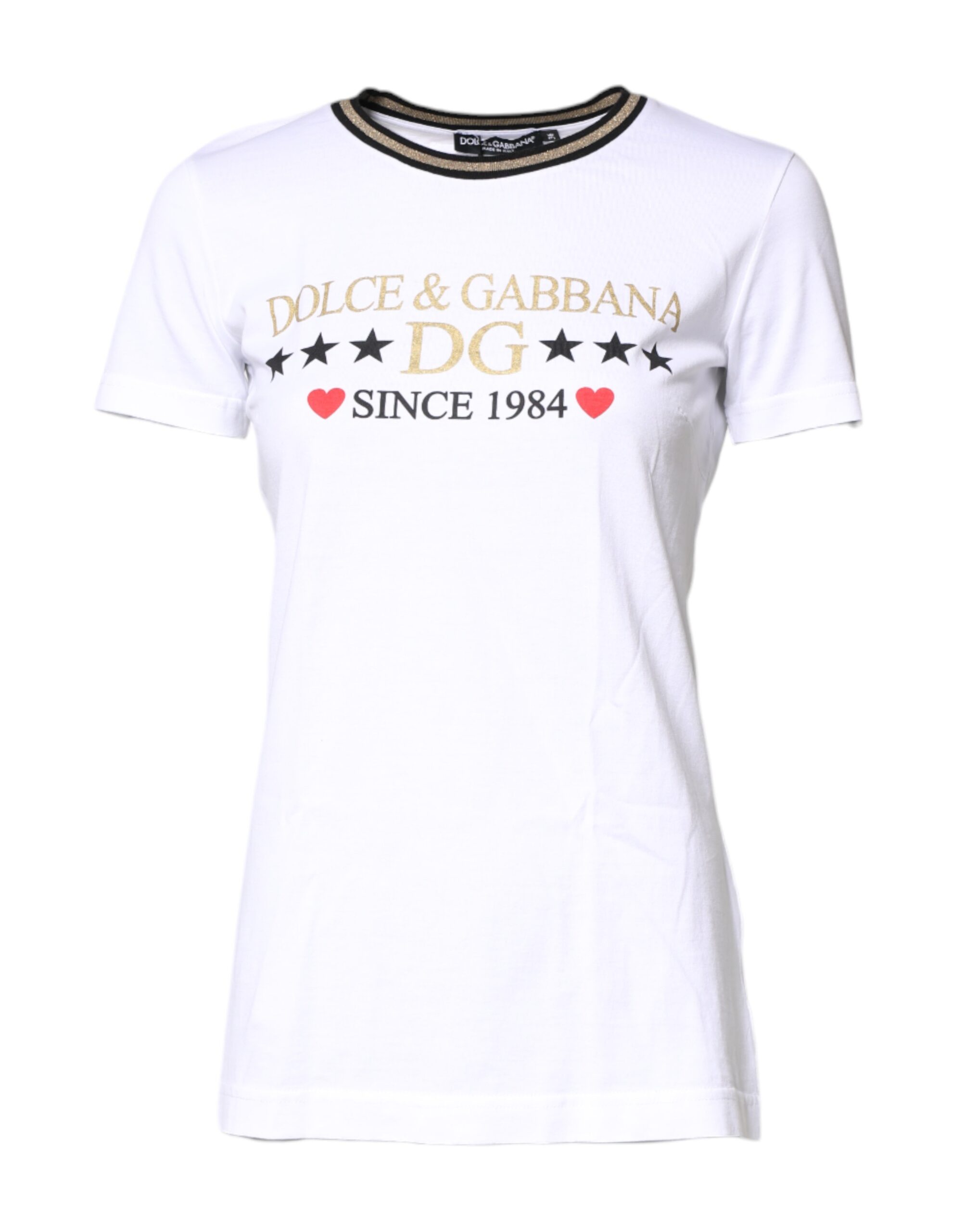 【関税＆送料込み】Dolce & Gabbana White Crewneck T-Shirt W Dolce & Gabbana - Logo cotton t-shirt White - The Corner
