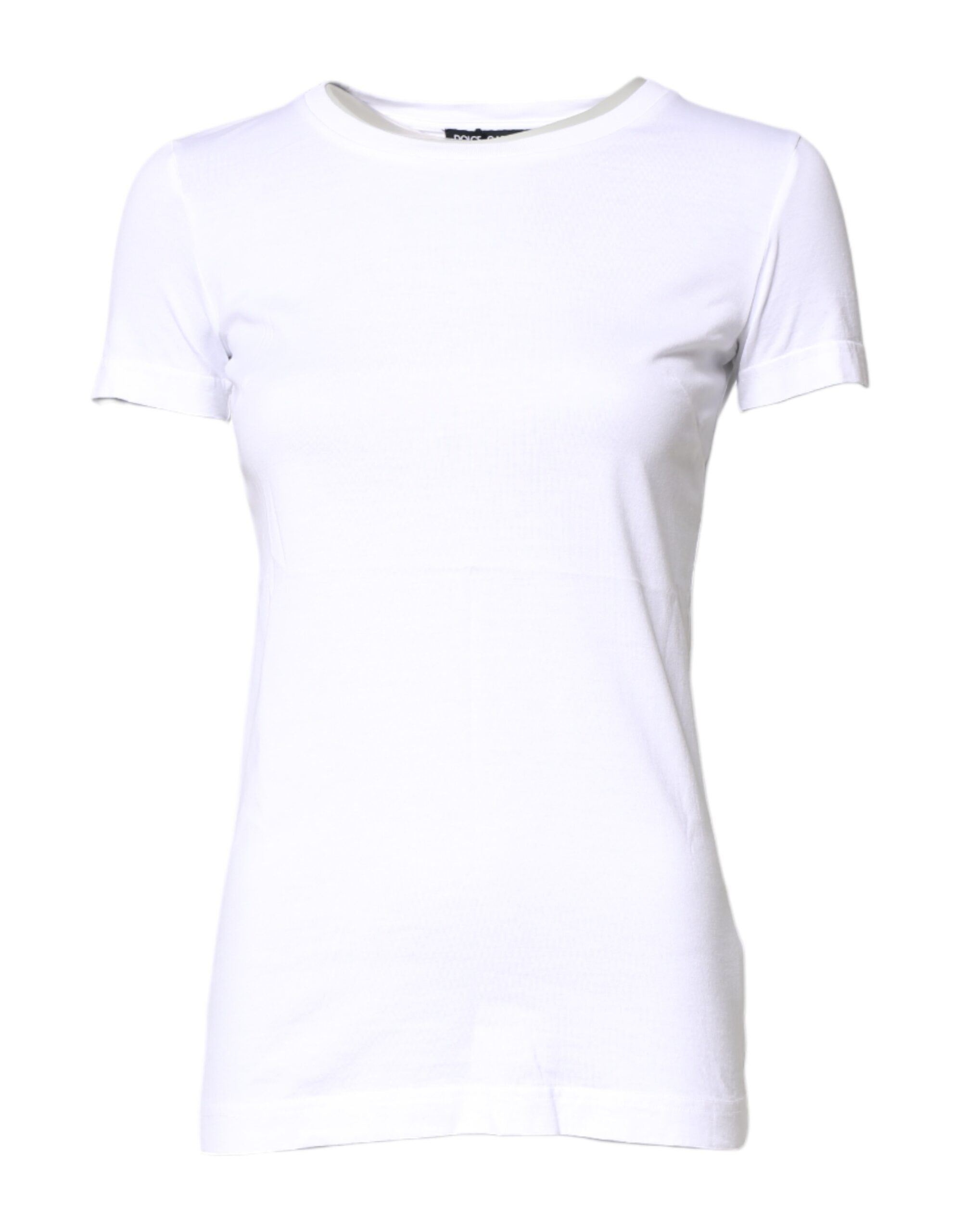 White Cotton Crew Neck Short Sleeves T-shirt